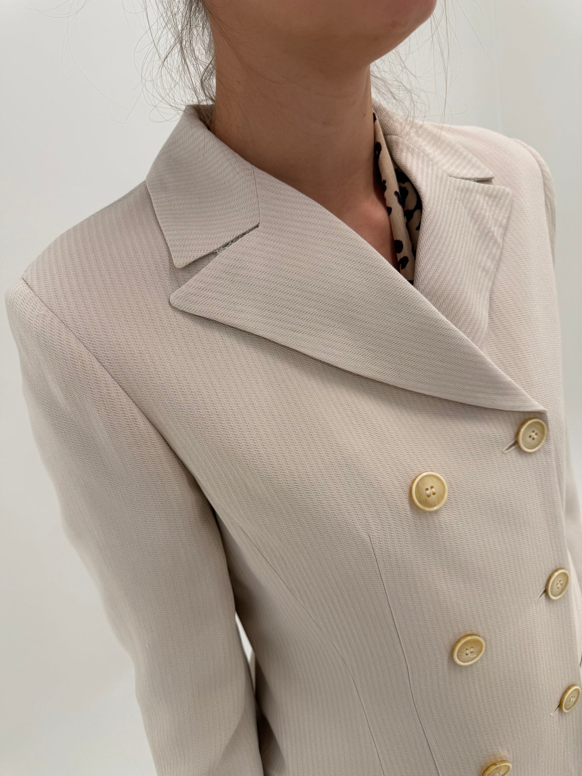 Sacou Max&Co by Max Mara Pink nude din stofita excepțională cambrat cu revere late