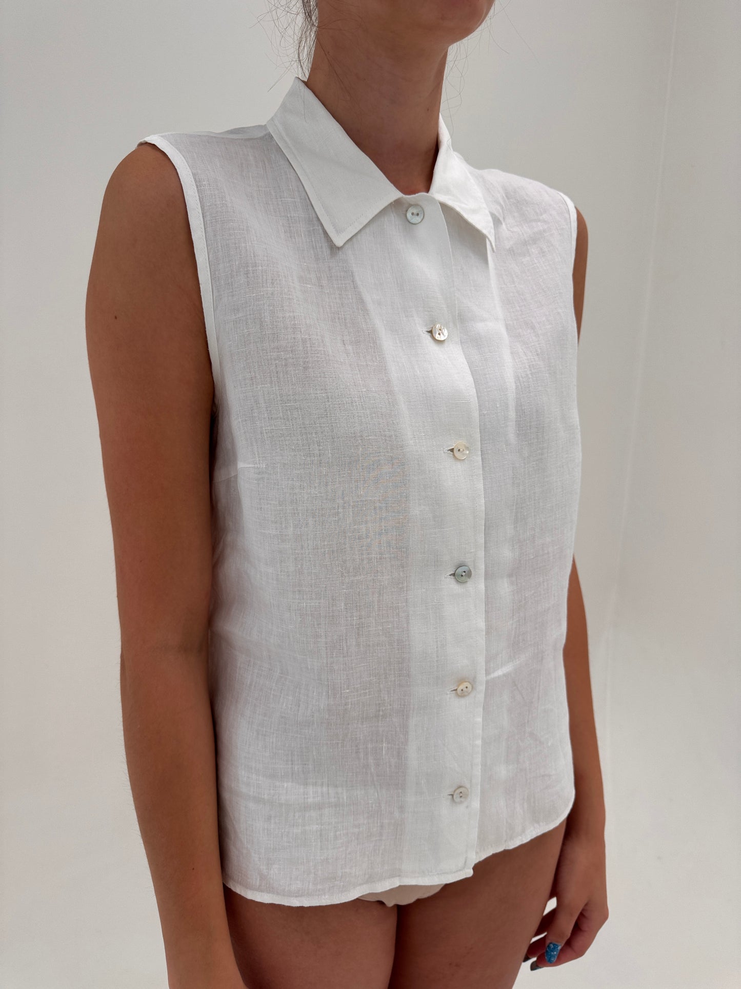 Cămașa din in excepțional Marella by Max Mara în croi minimalist