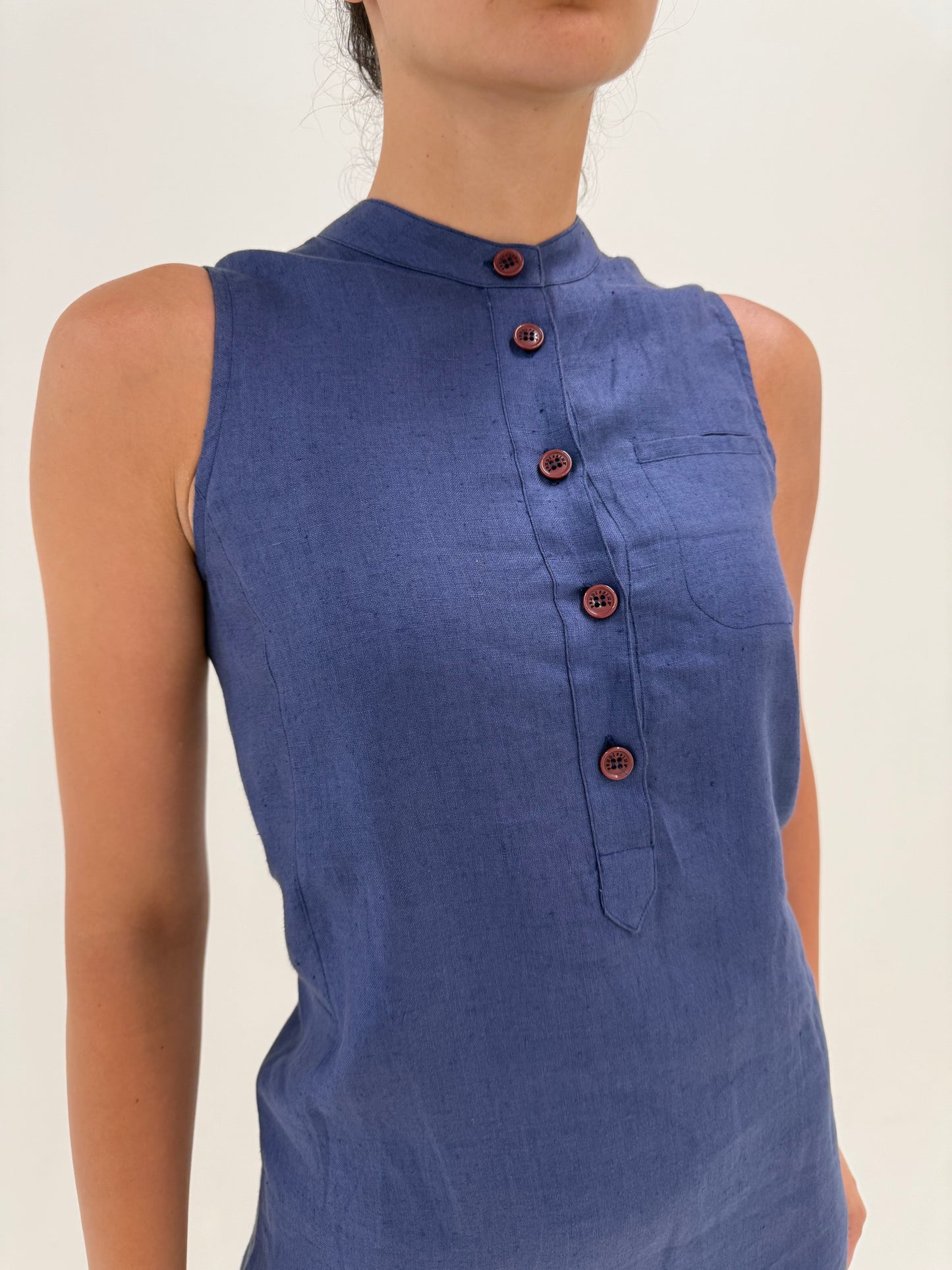 Rochie Fendi nouă cu etichetă jeans blue din in premium vintage anii 90 de arhivă / colecție