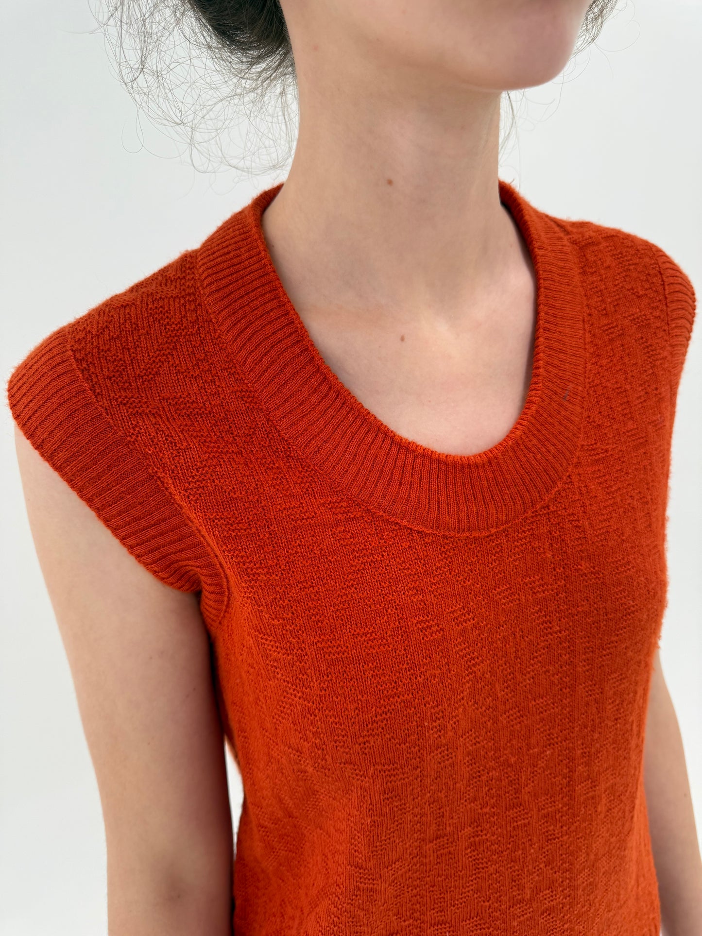 Top burnt orange din lana extrafina