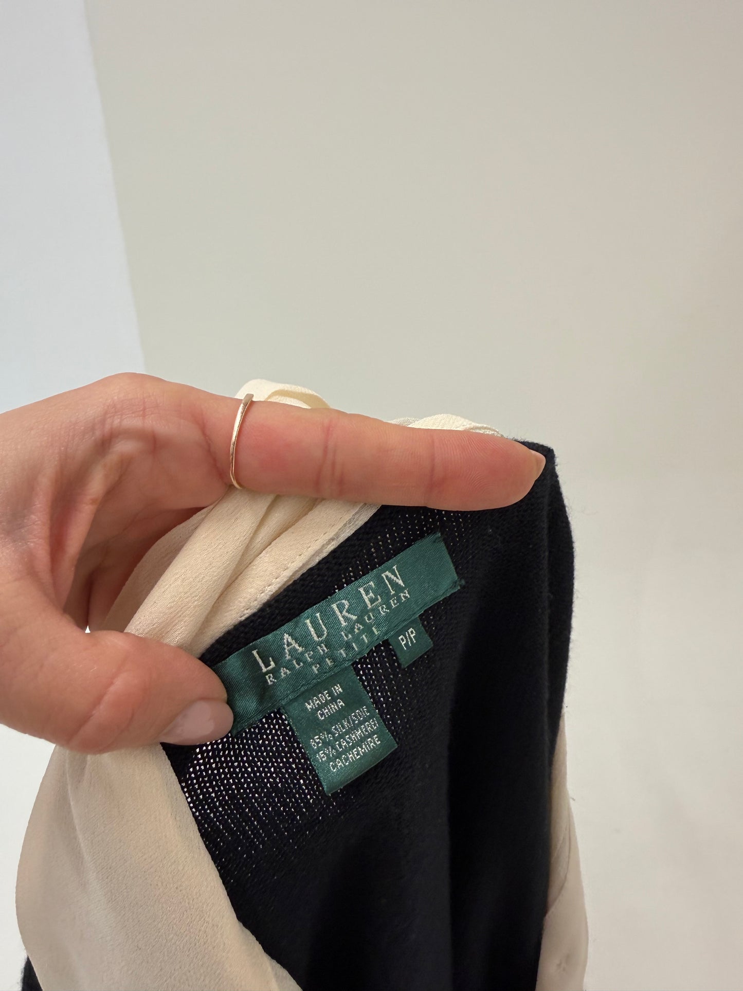 Cardigan Ralph Lauren din mătase naturală cu cașmir ‘cu cămașa’