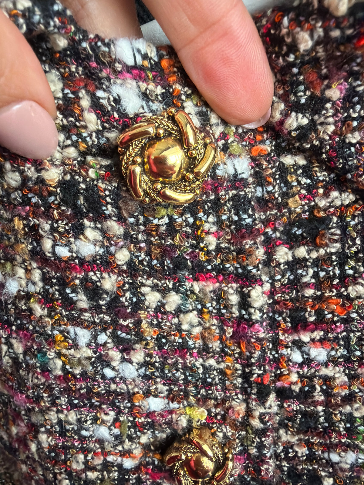 Sacou în stil Chanel din tweed excepțional de lana în culori superbe