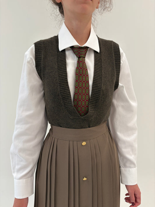 Vestă de brand luxury Luisa Cerano din lana extrafina dark brown