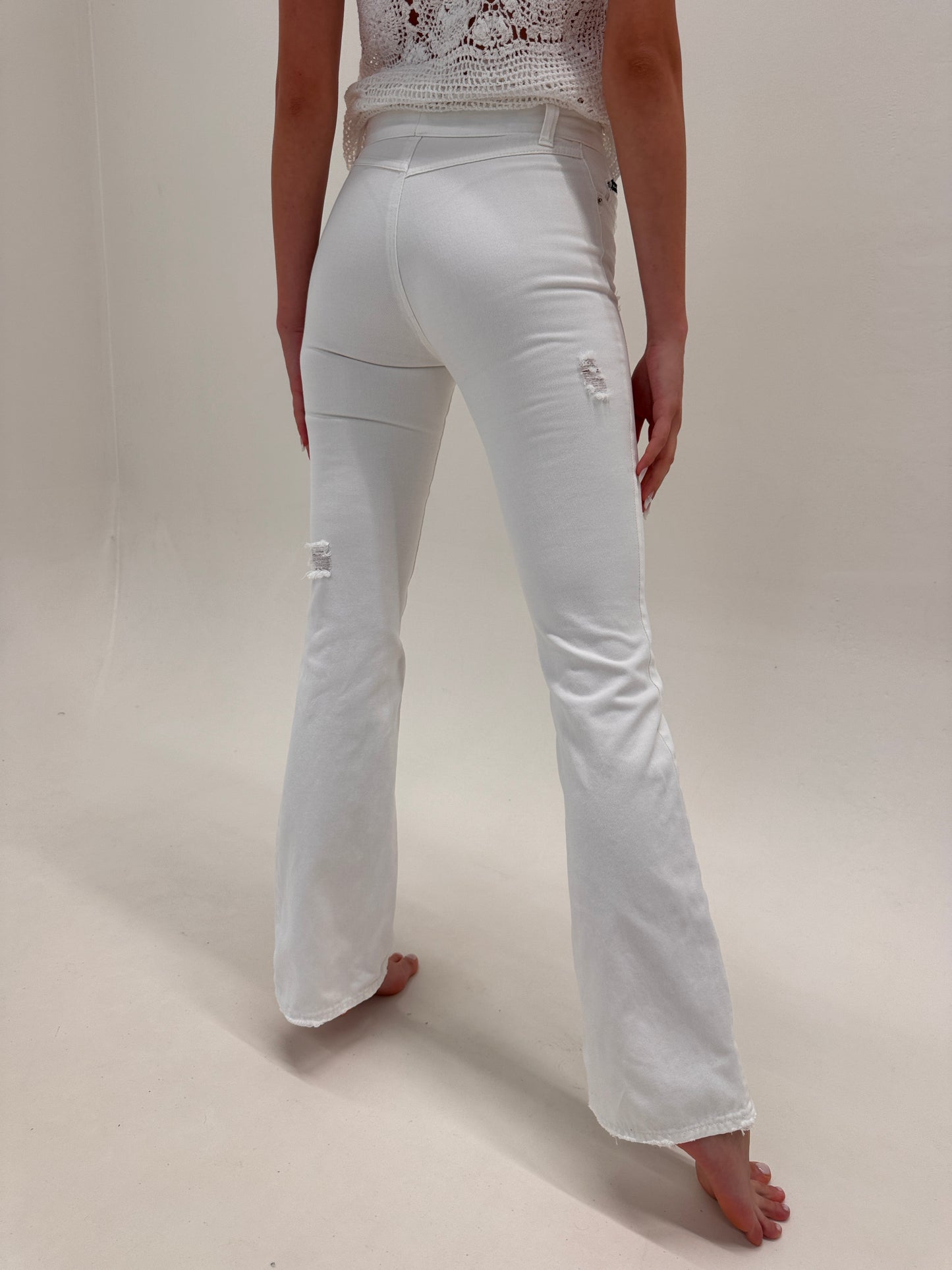 Jeans Dolce&Gabbana tall de vată în croi ușor evazat
