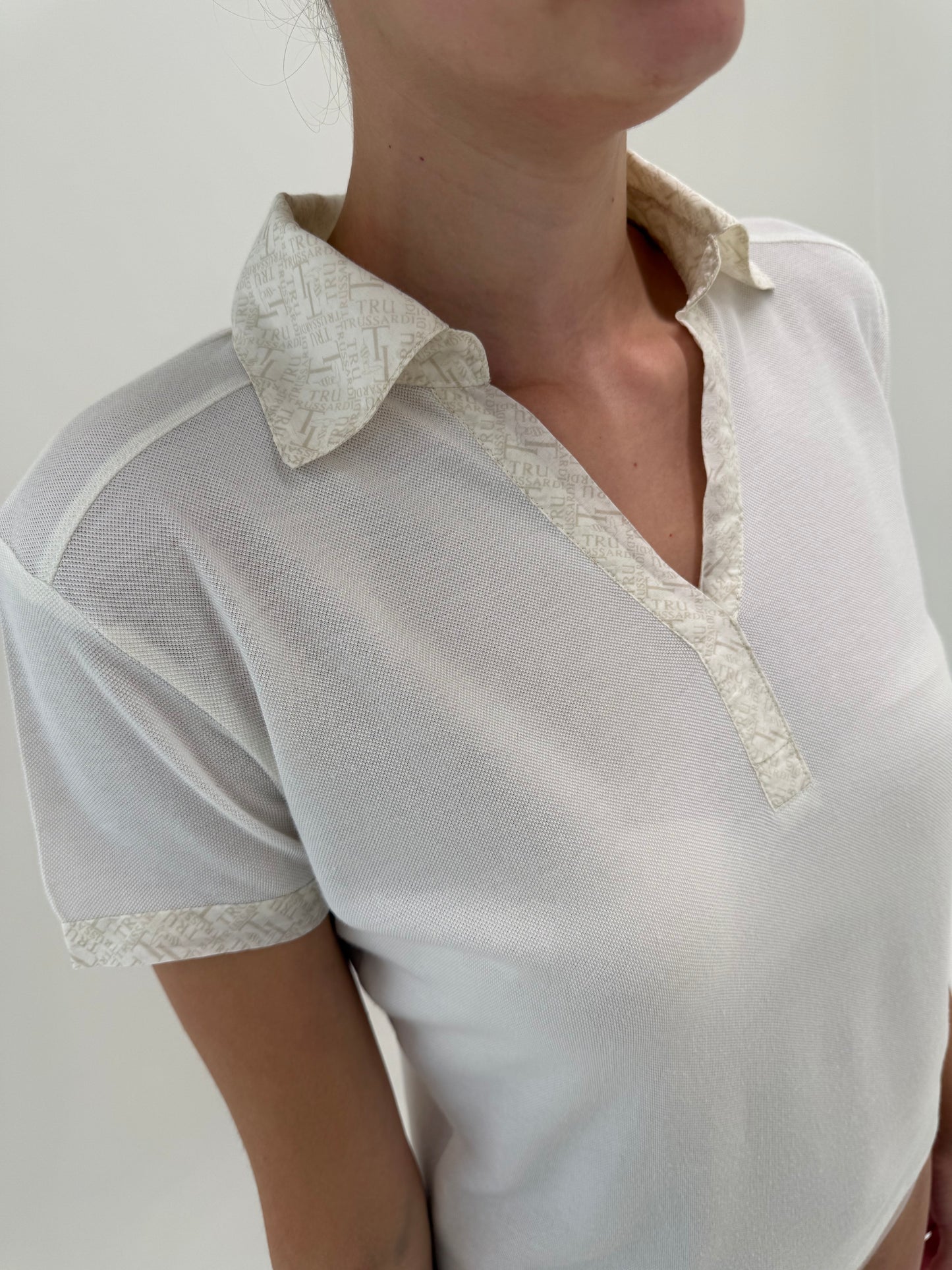 Top polo Trussardi din bumbac excepțional texturat