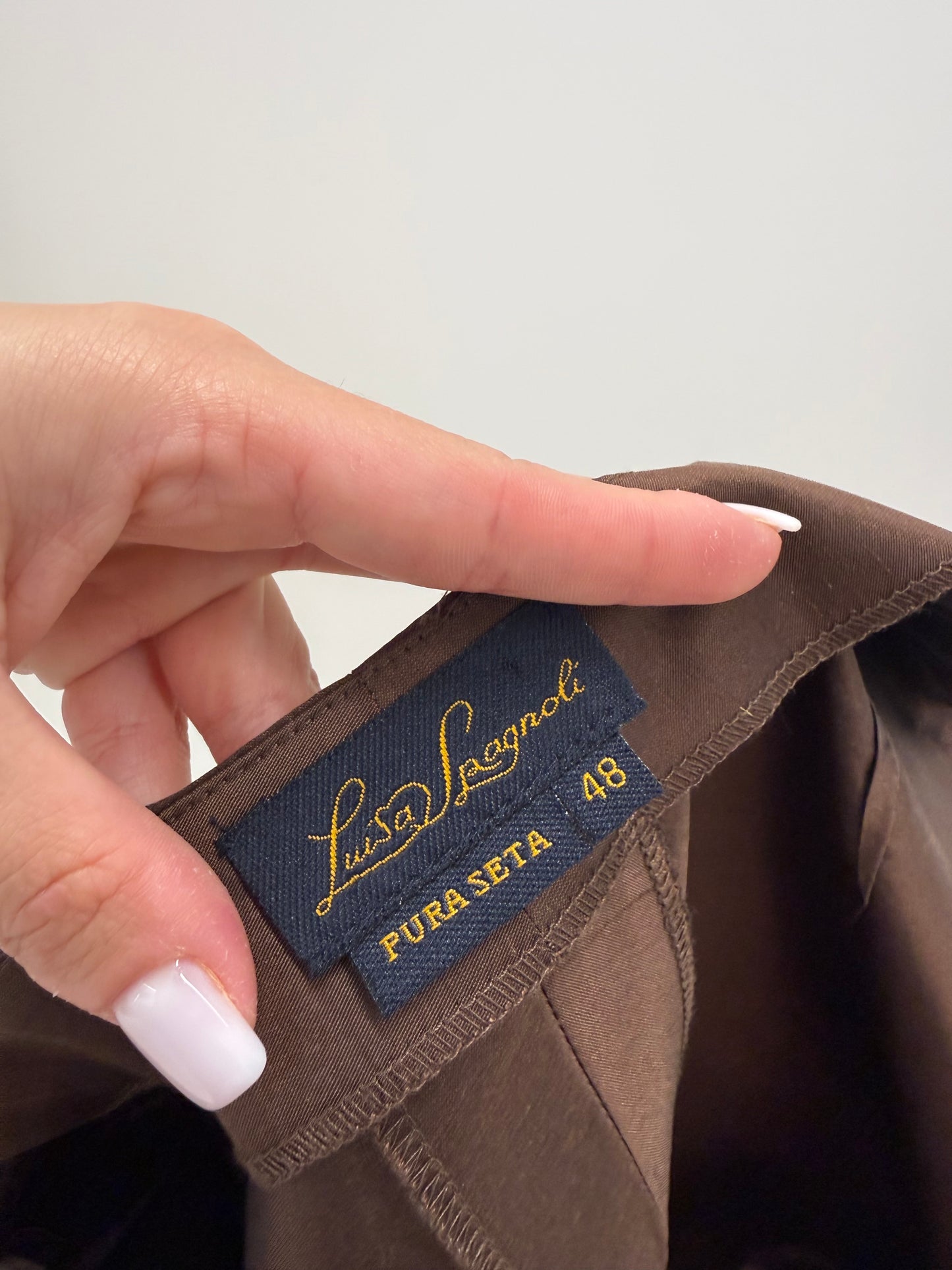Pantaloni Luisa Spagnoli din mătase naturală în croi țigaretă
