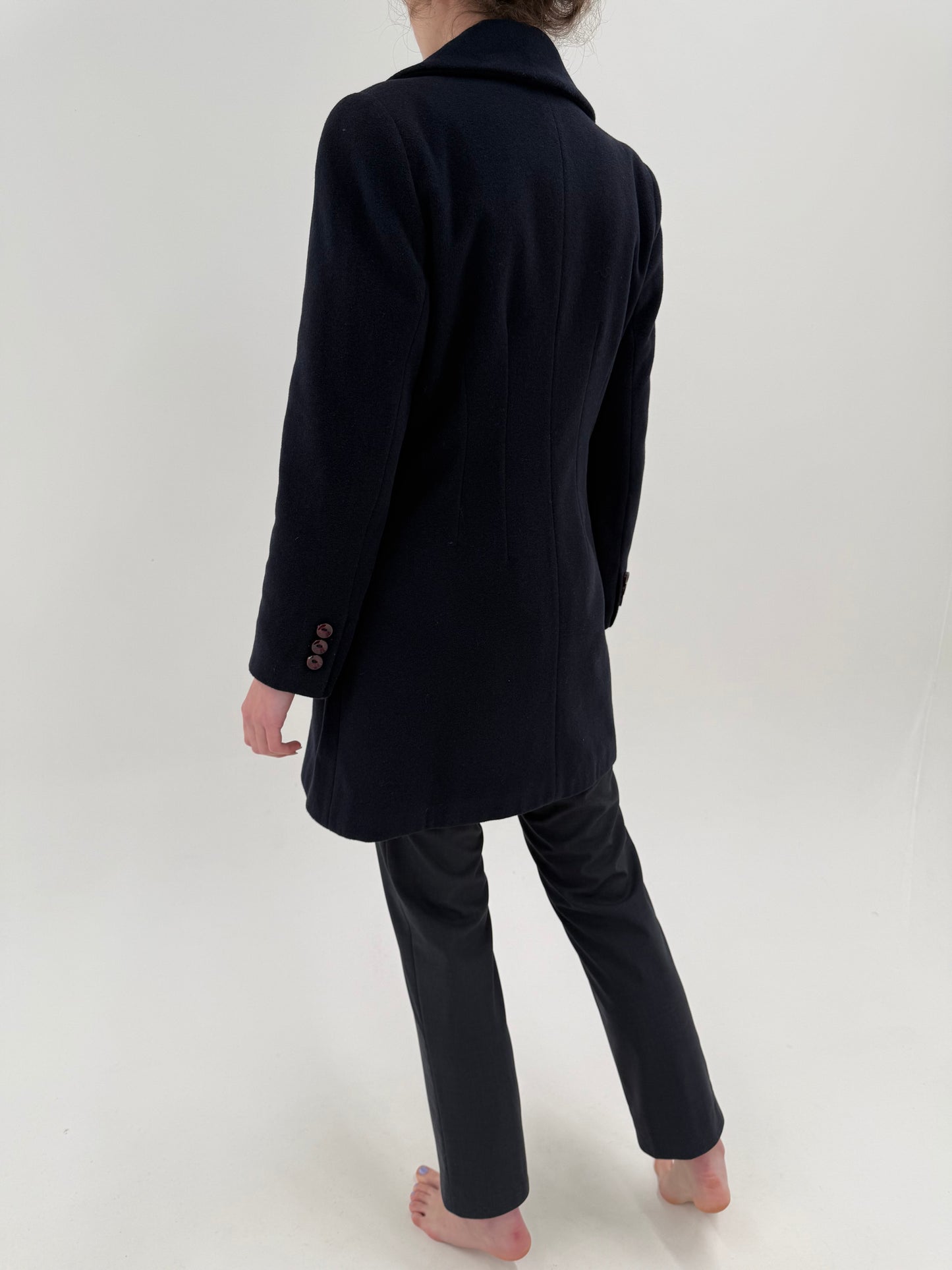 Palton cu închidere dublă și revere late din stofă plină cu extrafina