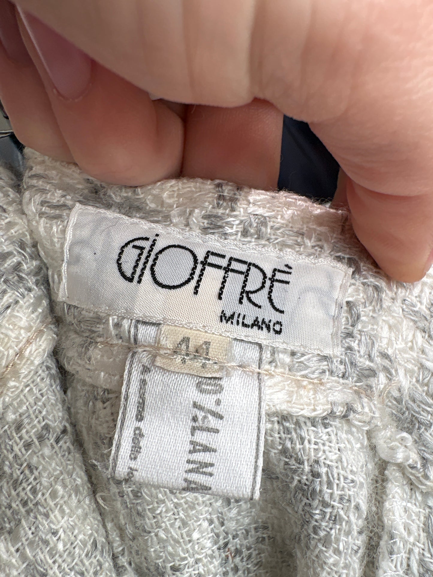 Fustă mini din tweed excepțional în stil Chanel cu talie ultra înaltă