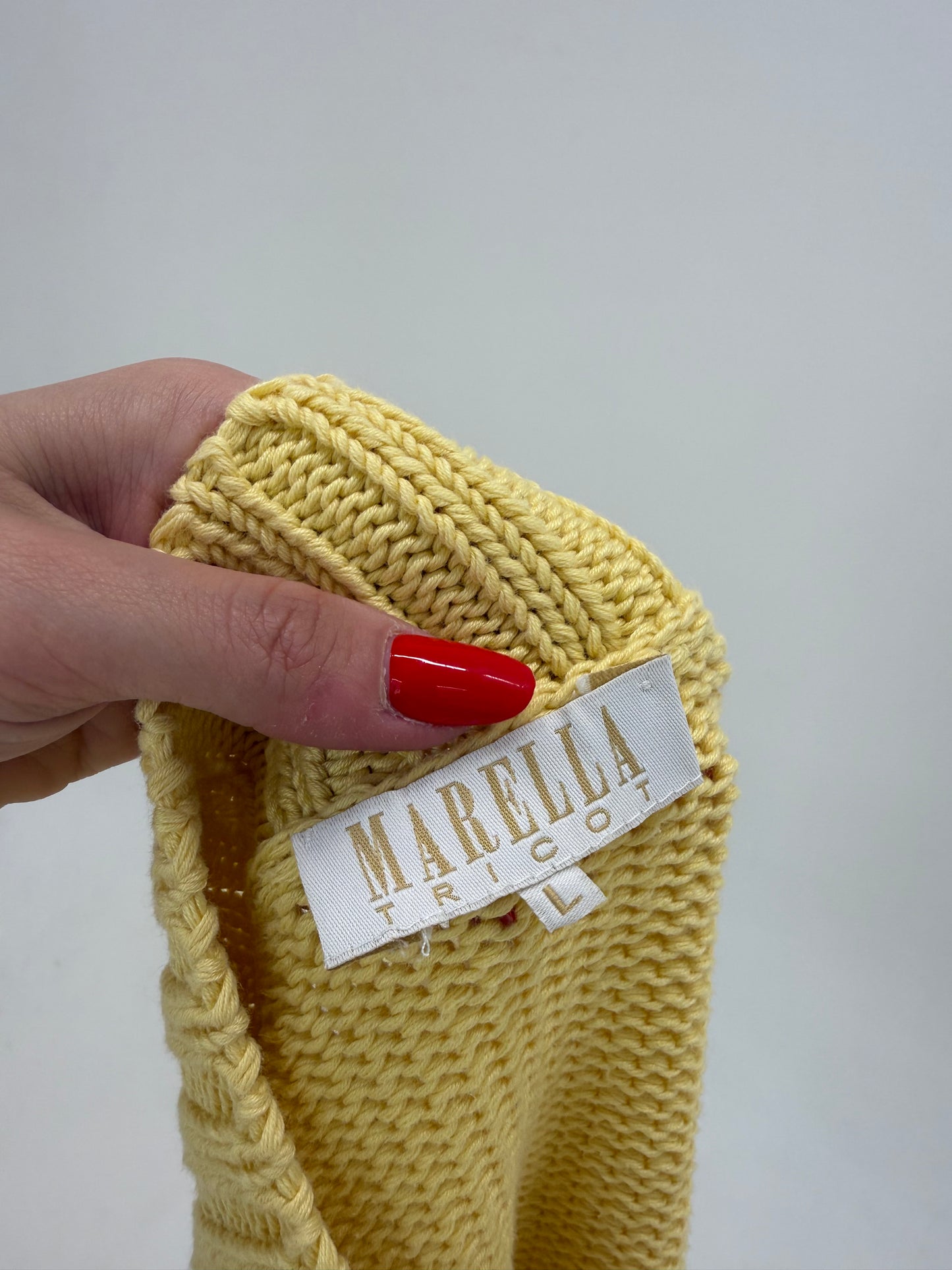 Full zip Marella by Max Mara butter yellow din bumbac de gramaj mare