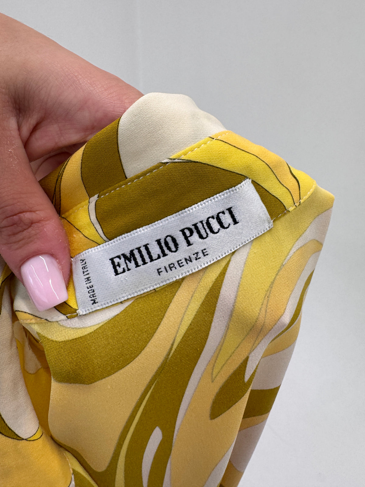Cămașa Emilio Pucci din mătase naturală pcu print specific brandului