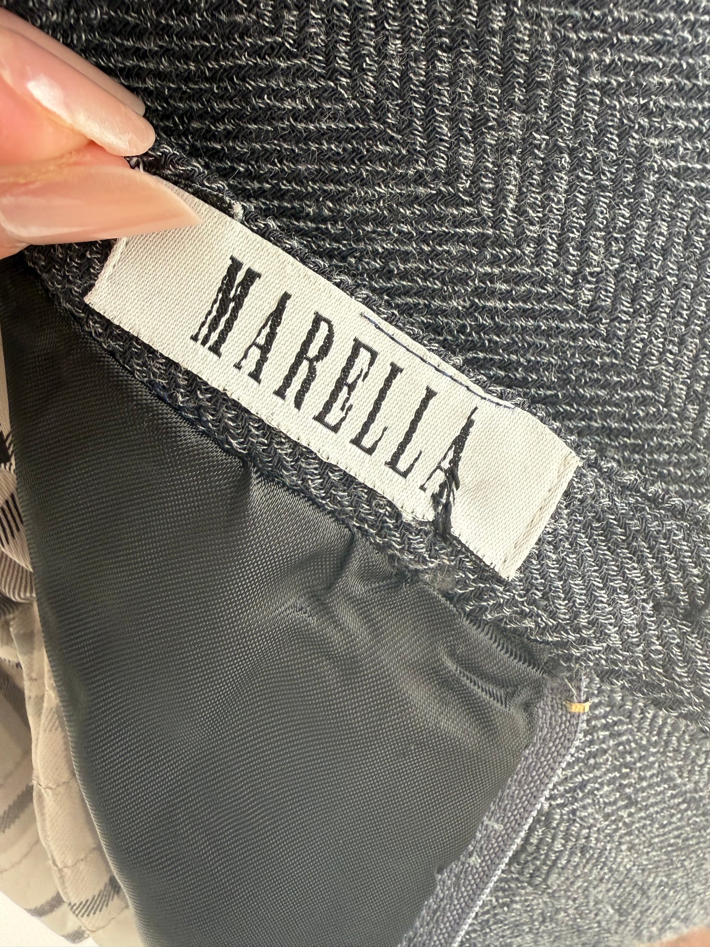 Deux piece business clasic Marella by Max Mara cu sacou cambrat și fustă conică