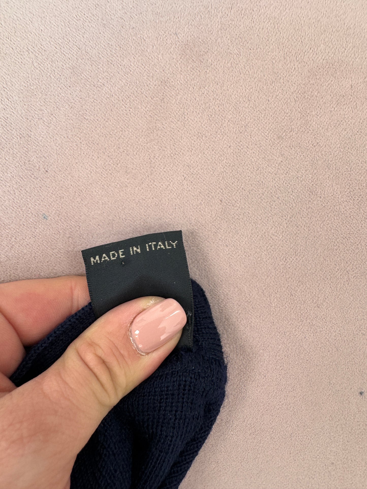 Cardigan vintage italian Navy blue din lana extrafina subțire