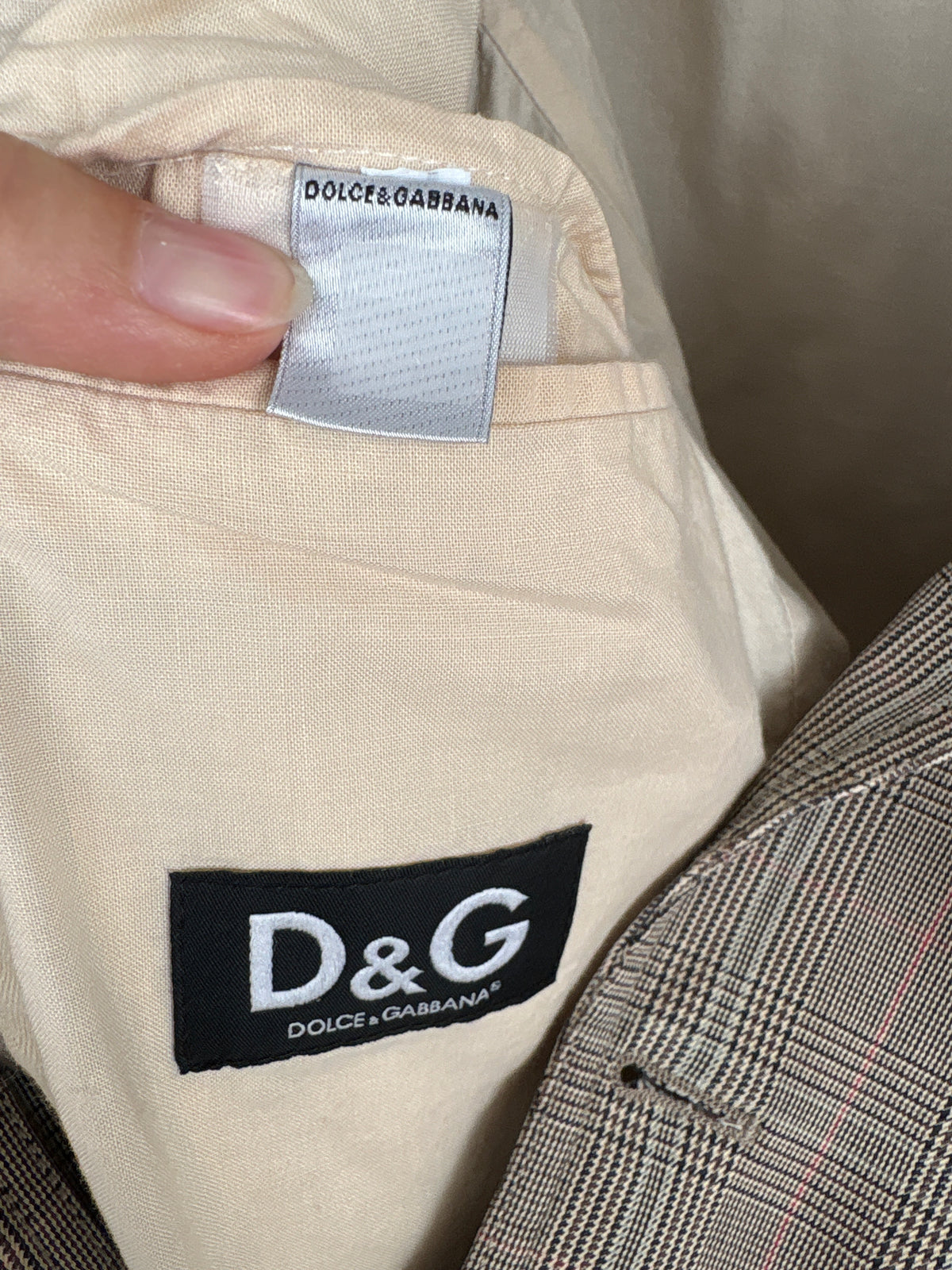 Sacou Dolce&Gabbana în carouri din gabardină heavy weight de bumbac cu interior de bumbac