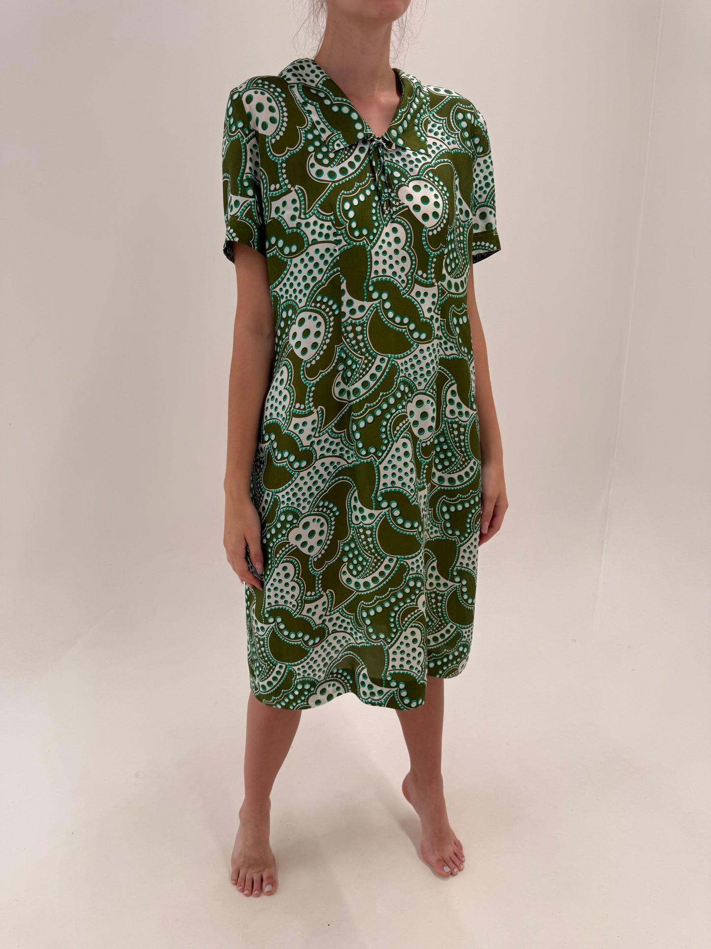Rochie vintage din mătase naturală cu influențe de ani 60
