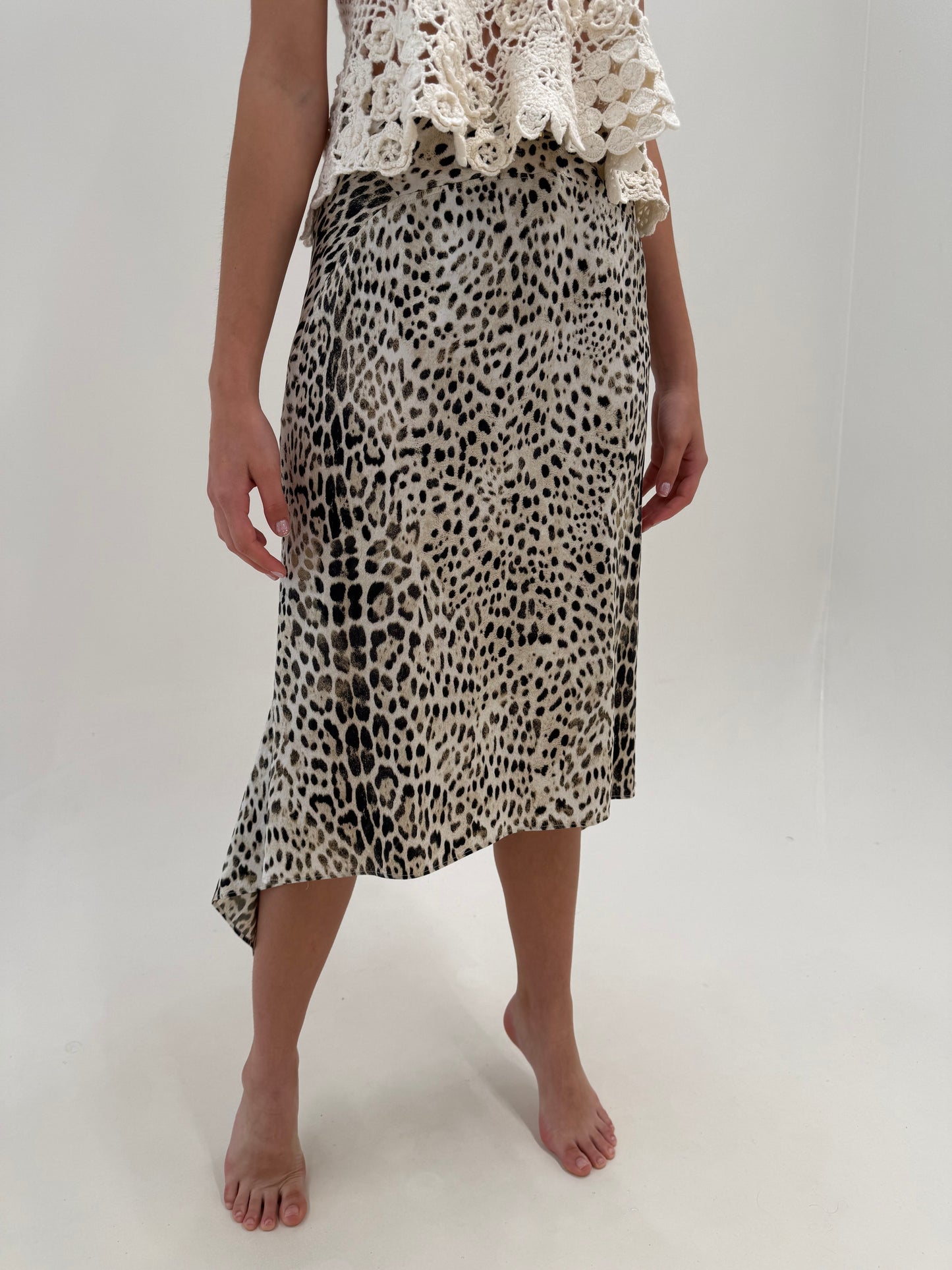 Fustă Roberto Cavalli din mătase matuala animal print -model iconic