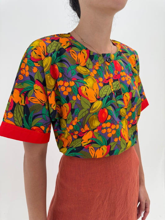 Top vintage Dior din cotton voile de arhivă sfârșit de ani 70- 80 început