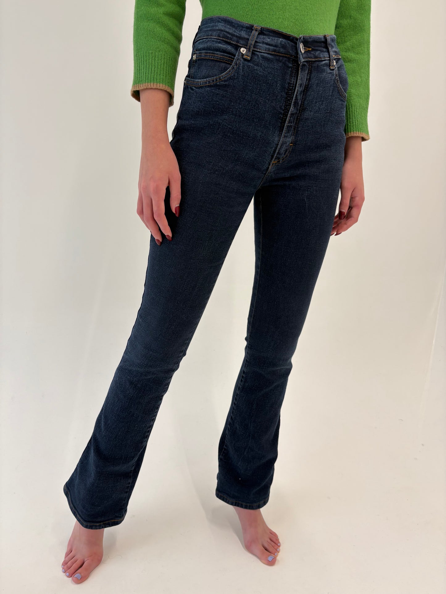 Jeans vintage tall premium modelator evazat dark wash