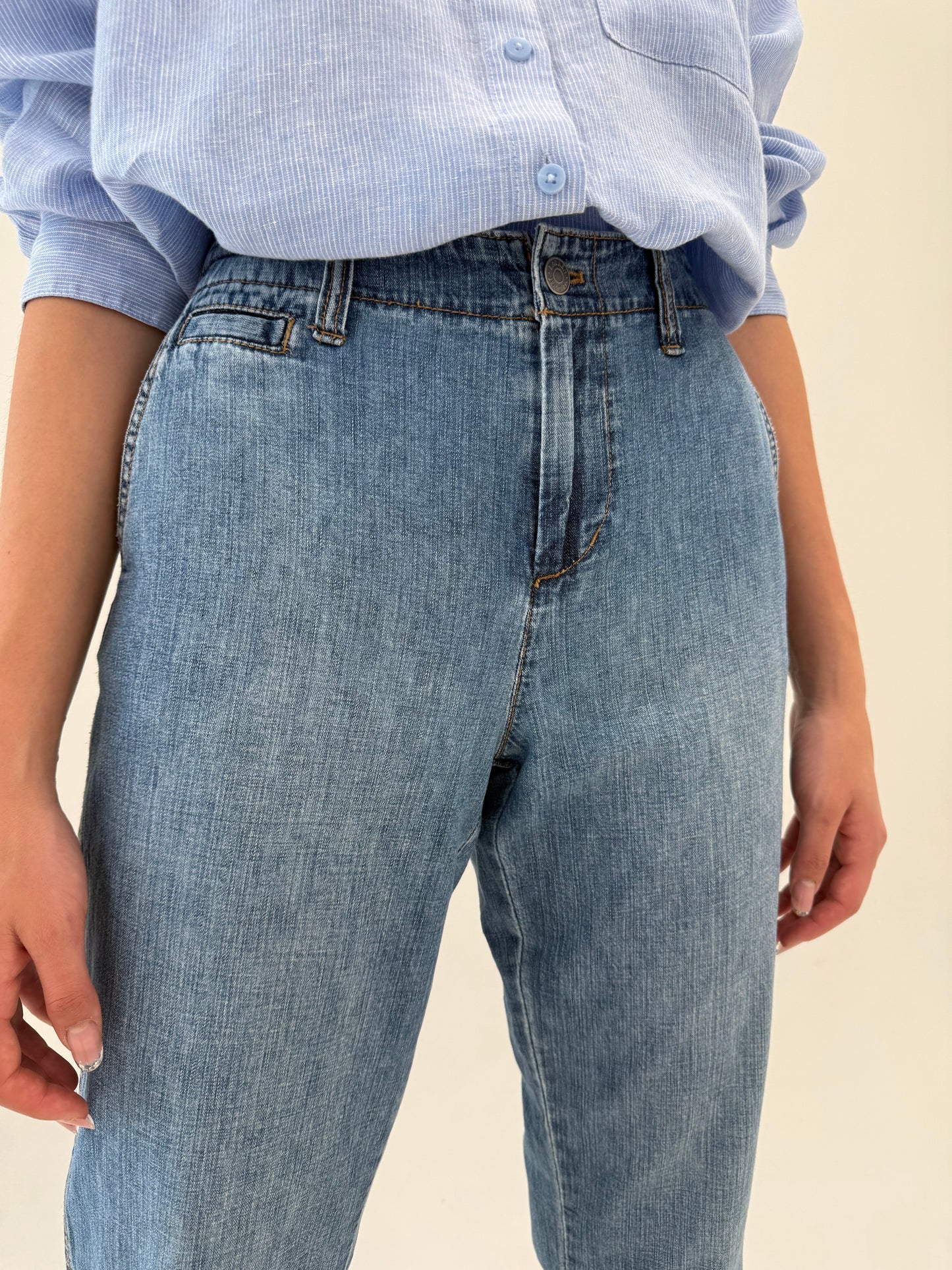 Jeans capri de care Ralph Lauren în croi super revenit în trend