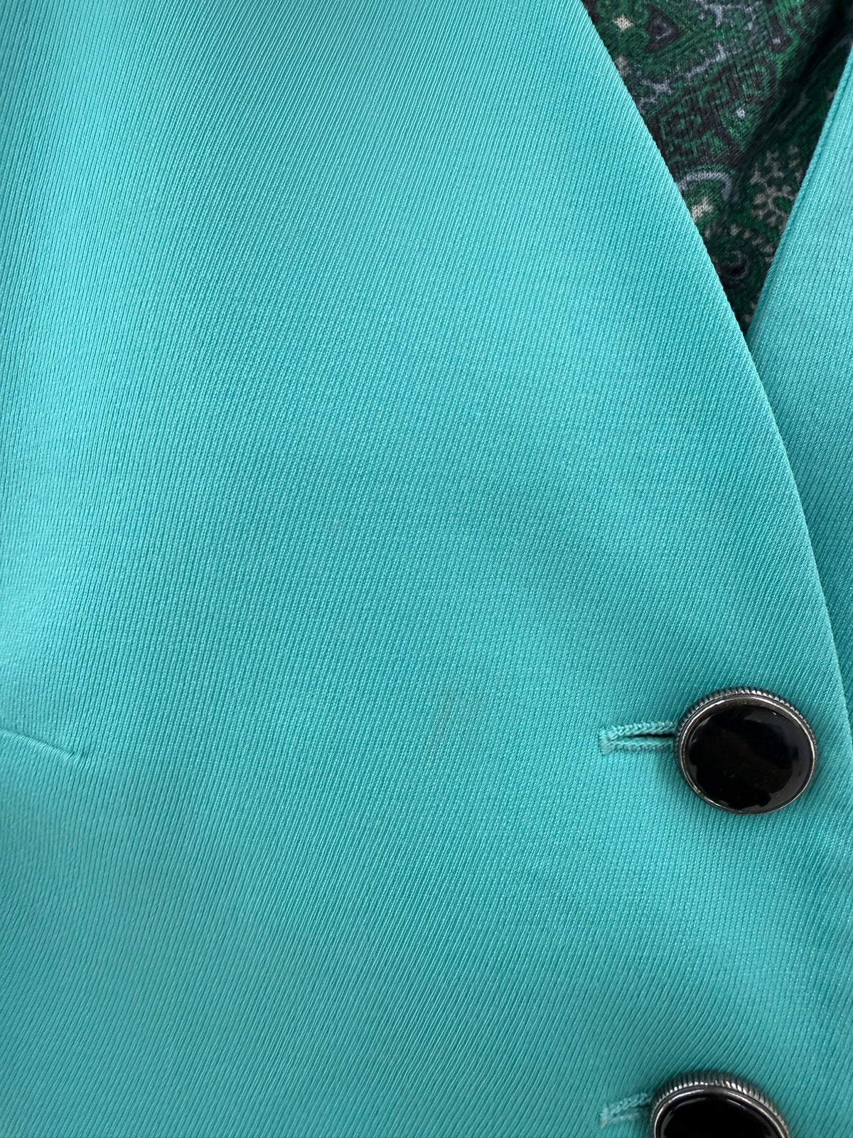 Sacou lung Laurel by Escada din lana extrafina aqua blue cambrat în croi minimalist