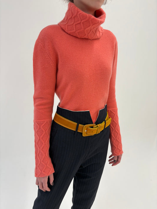 Maleta tall din cașmir multiply super gros salmon Pink