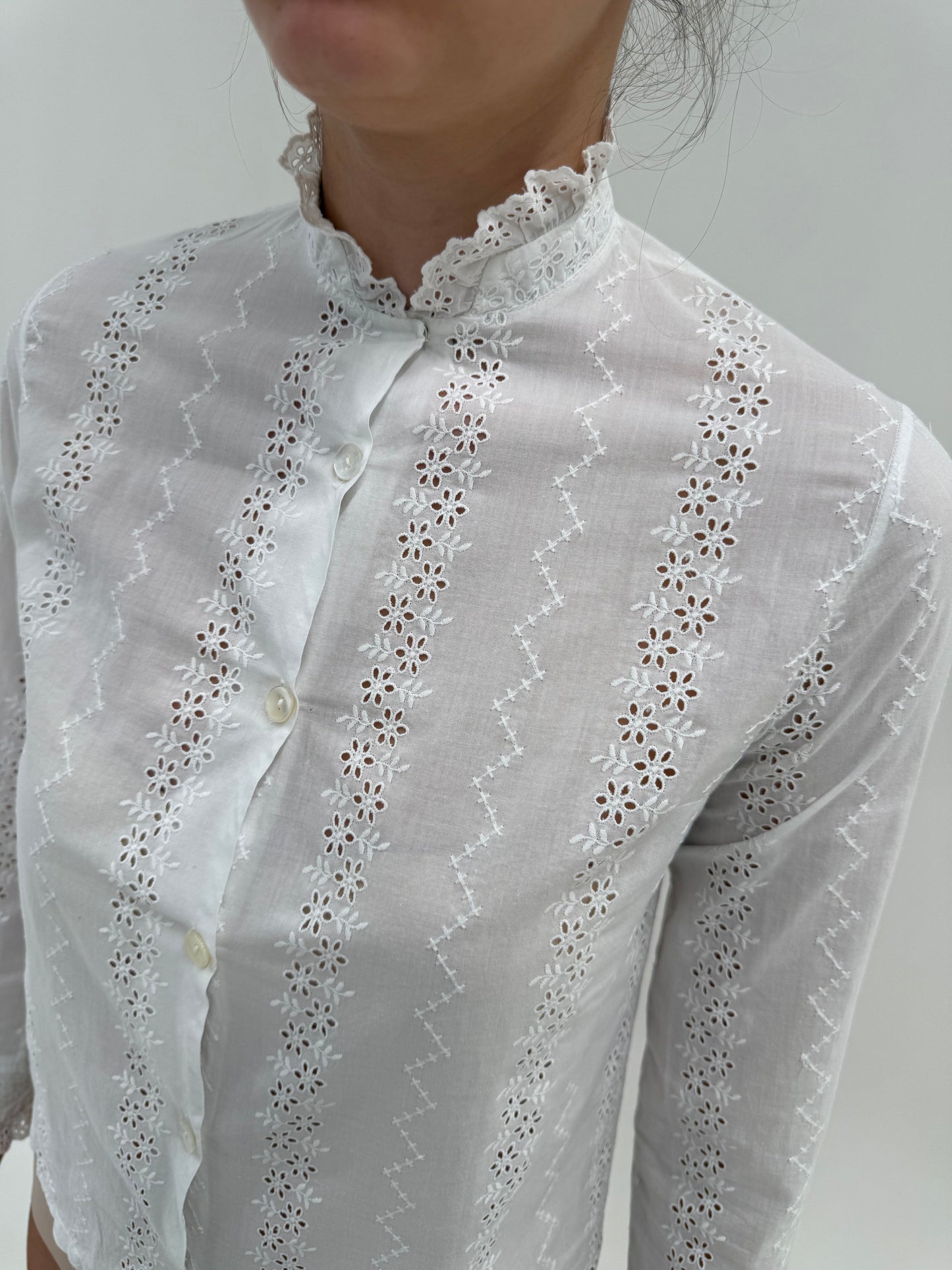 Cămașa vintage petite integral broderie anglaise