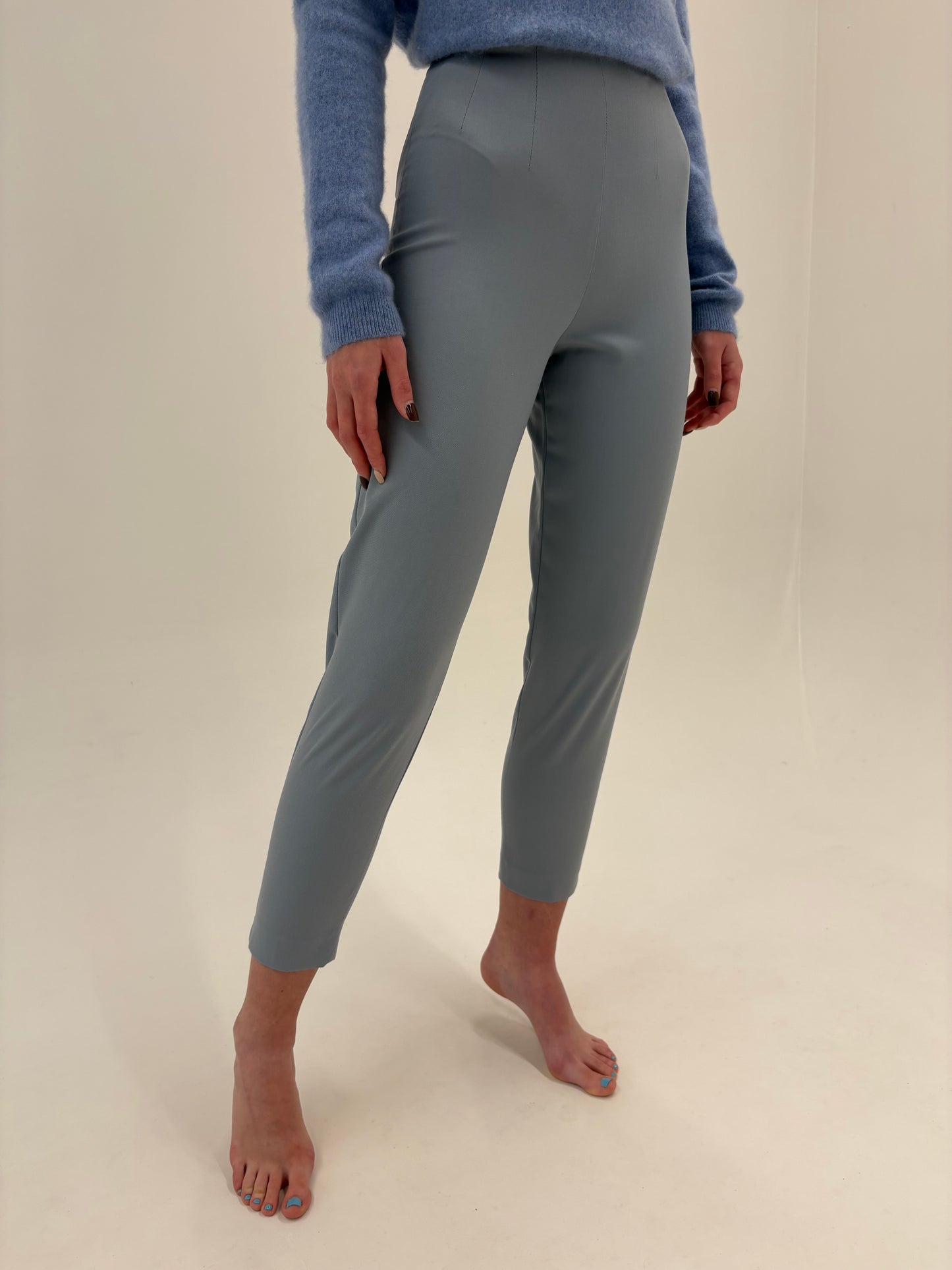 Pantaloni țigaretă Marella by Max Mara baby blue din lana extrafina