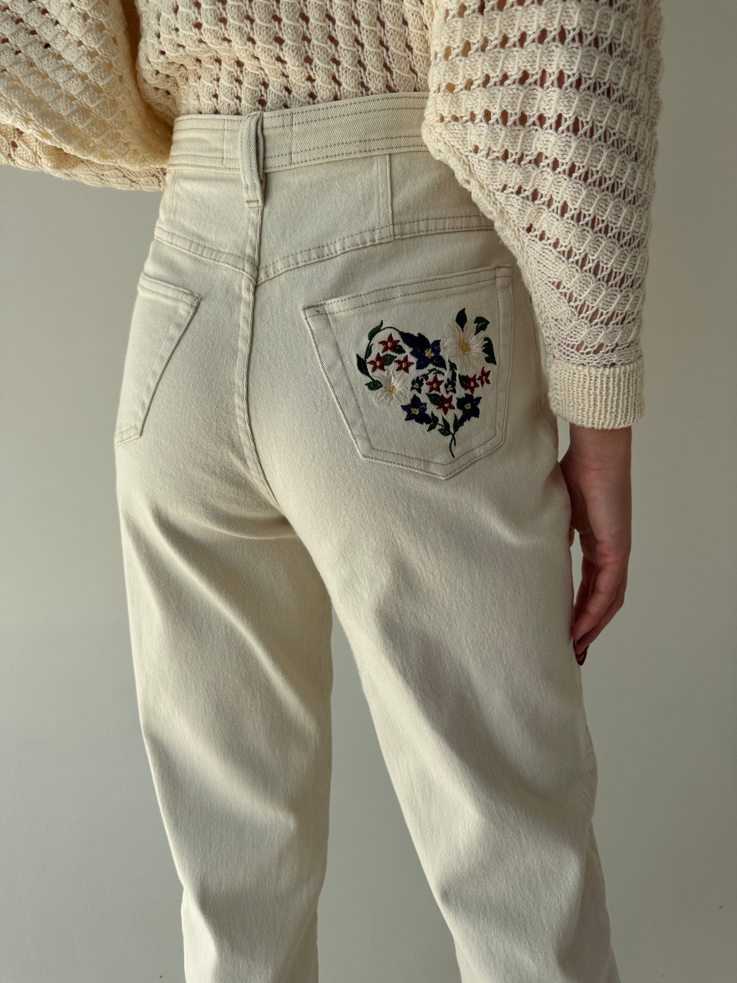 Jeans vintage modelator butter white  ultra confort mom fit