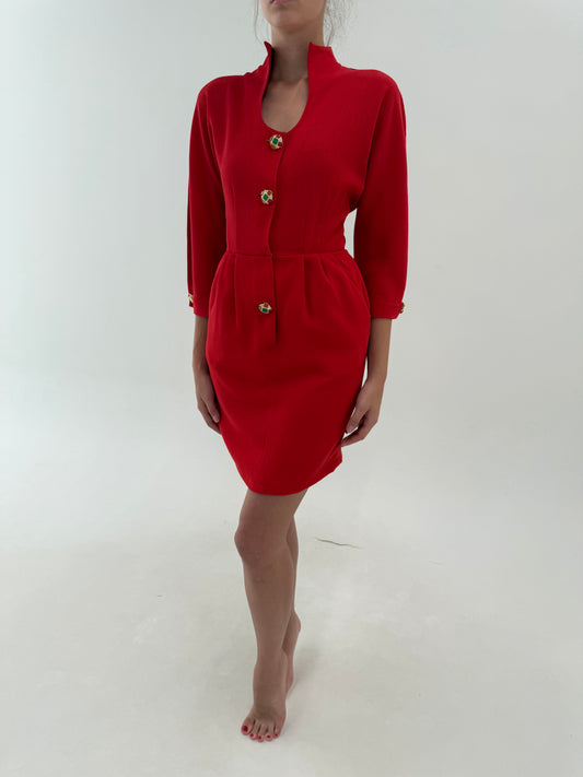 Rochie vintage de brand luxury italian Pinuccia Botondi Milano din lana extrafina