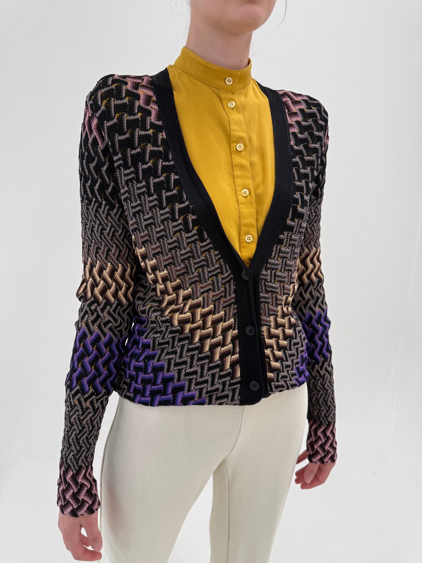 Cardigan Missoni ultra luxury de vară din jerse specific brandului