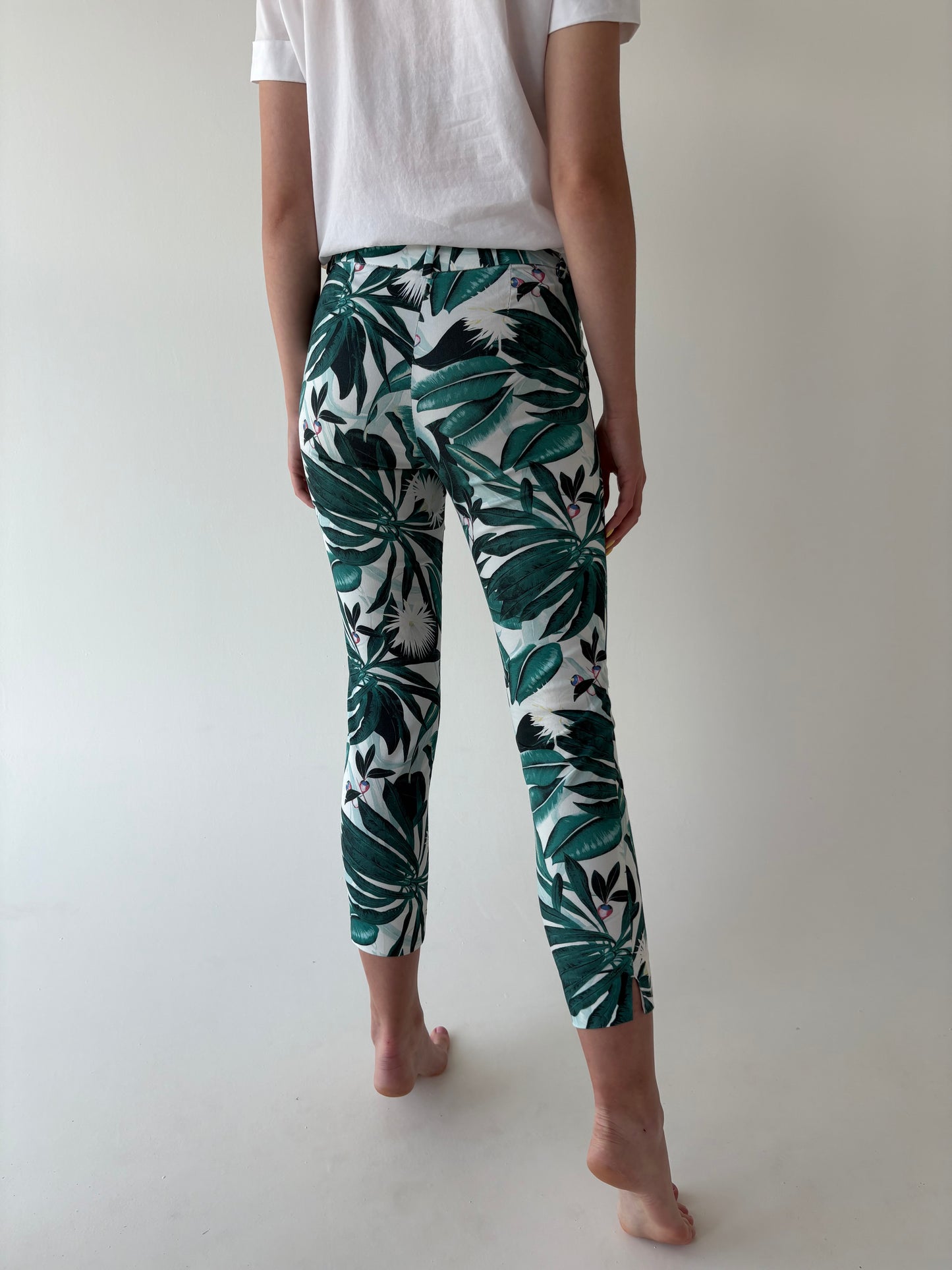 Pantaloni chinos petite modelatori cu print organic