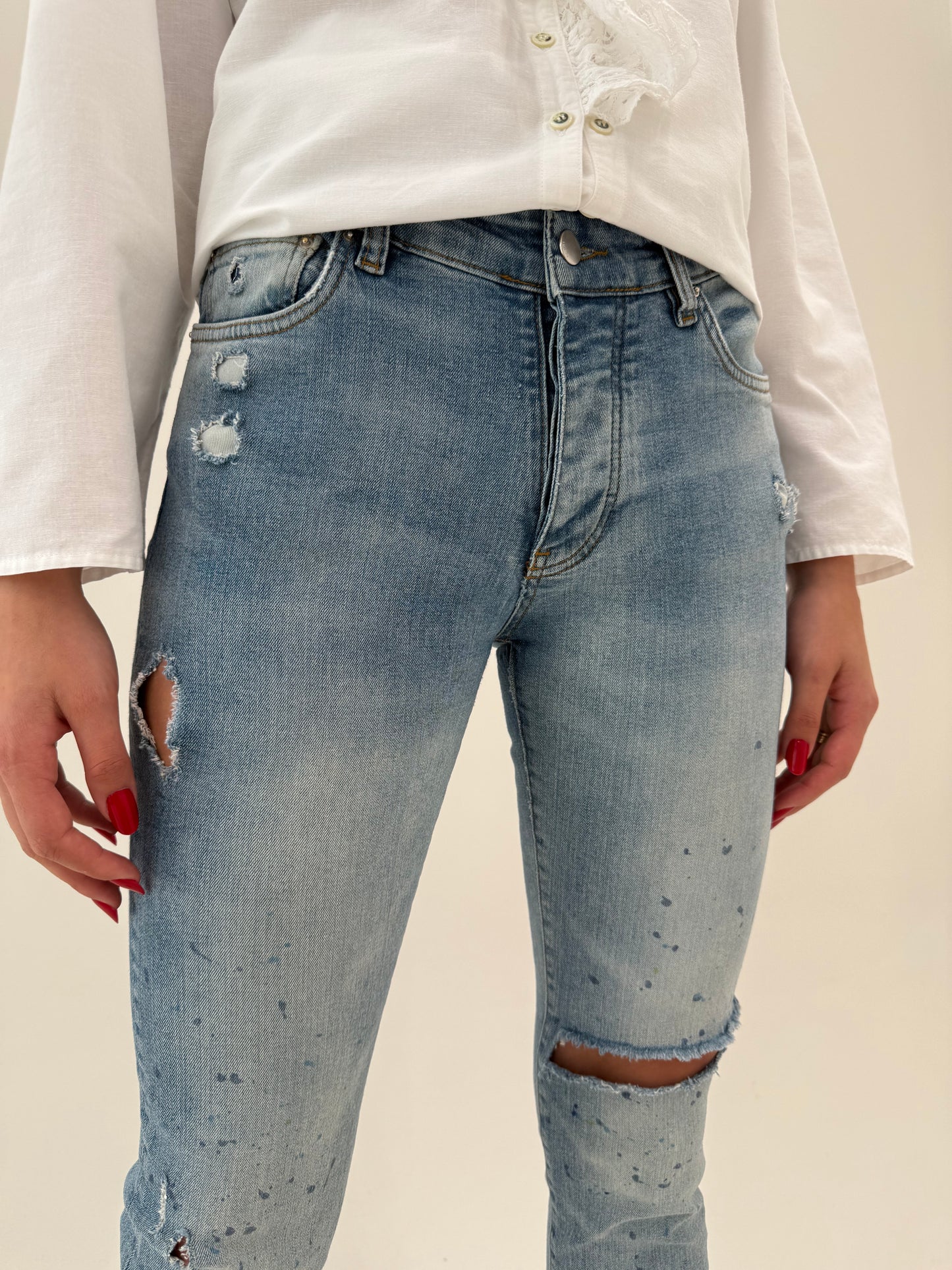 Jeans tall luxury Amiri skinny fit distress effect classic wash tall