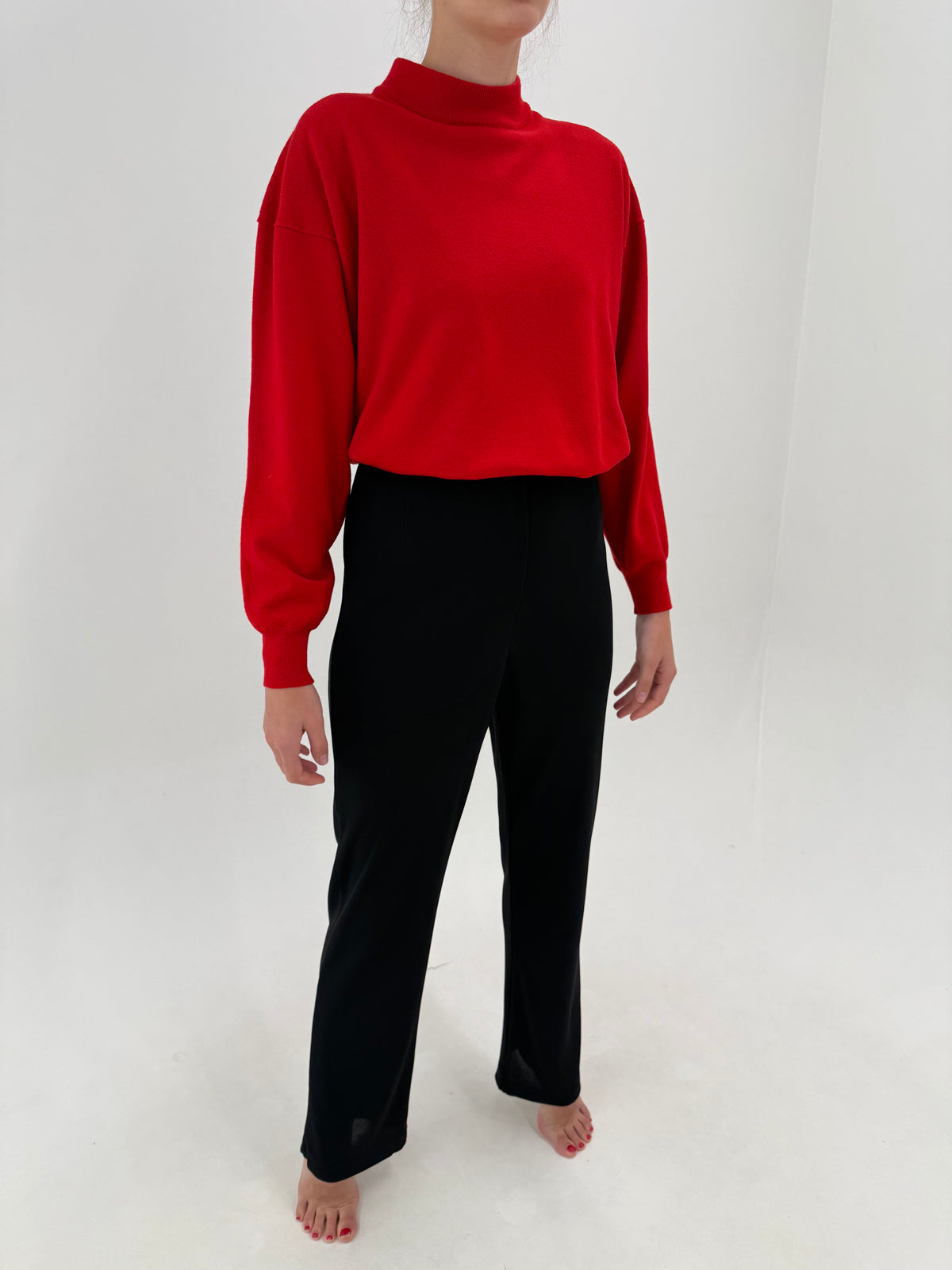 Pantaloni Max Mara negri clasici în croi drept cu talie ultra înaltă de la zi la seară