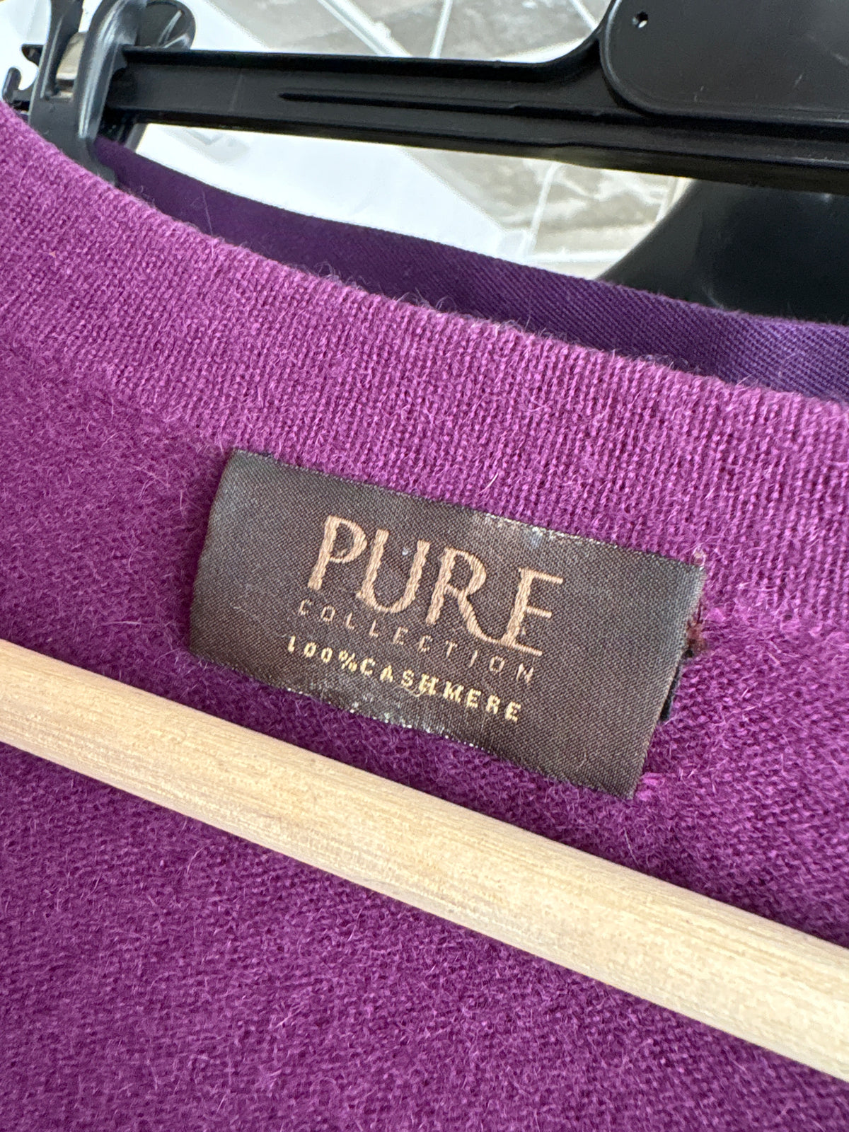 Cardigan din cașmir în croi ușor cropped royal purple