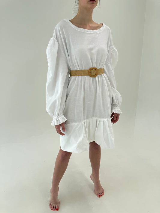 Rochie tall oversized în croi deosebit boxy din panzica excepțională de bumbac