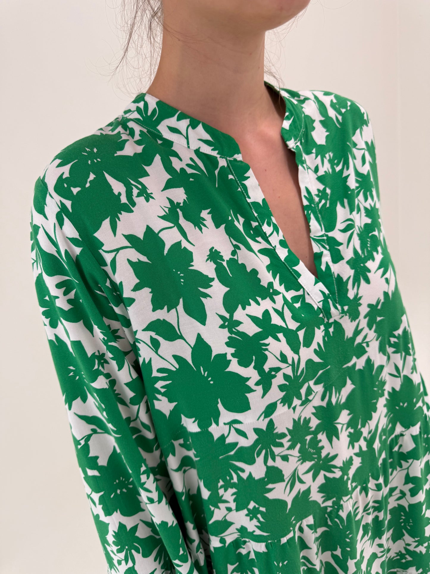 Rochie maxi cu print verde smarald ultra confort