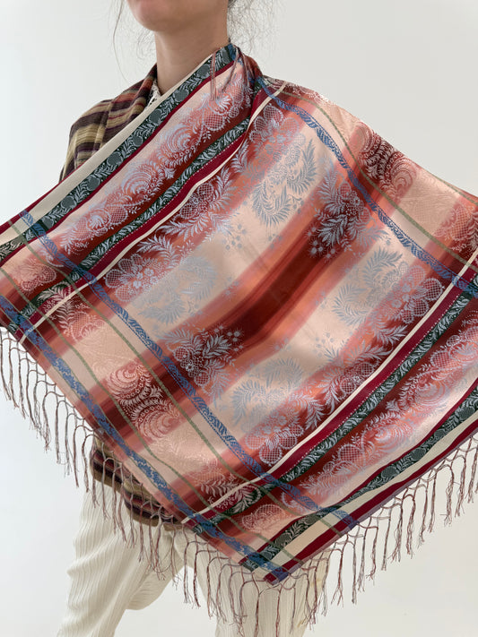 Eșarfă din mătase naturală tip jacquard