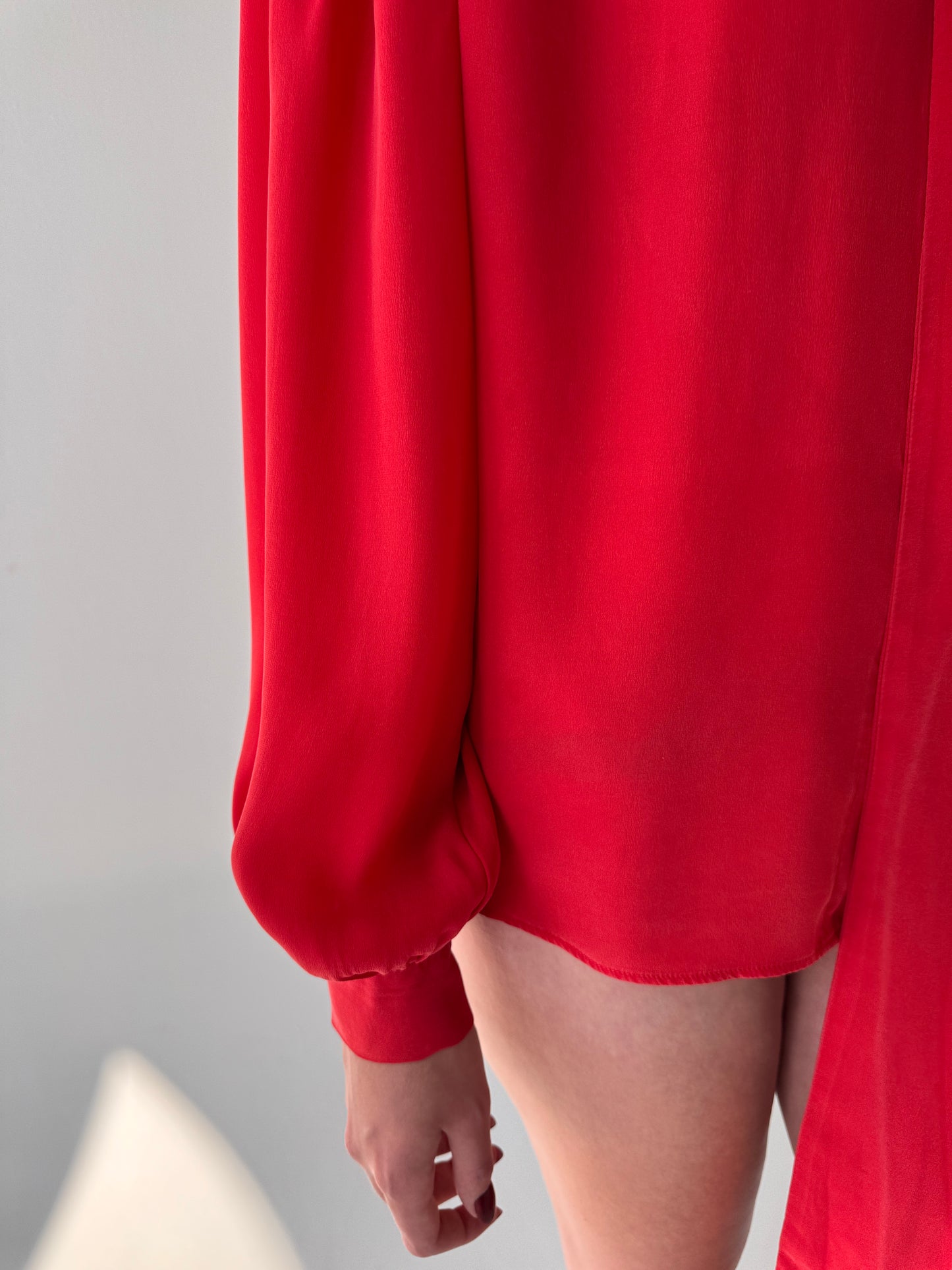 Cămașa Giorgio Armani vintage din mătase naturală cherry red