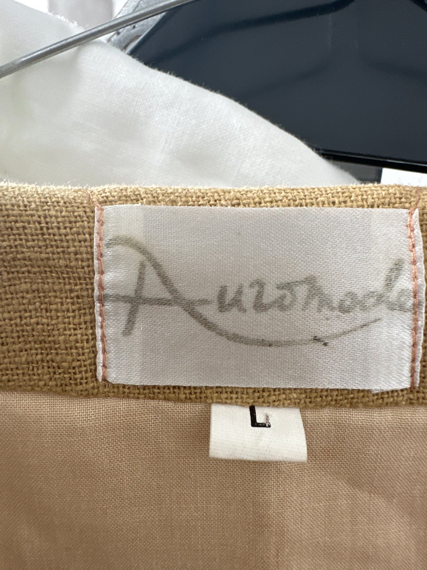 Sacou vintage camel excepțional din in cu aplicații manuale și broderie
