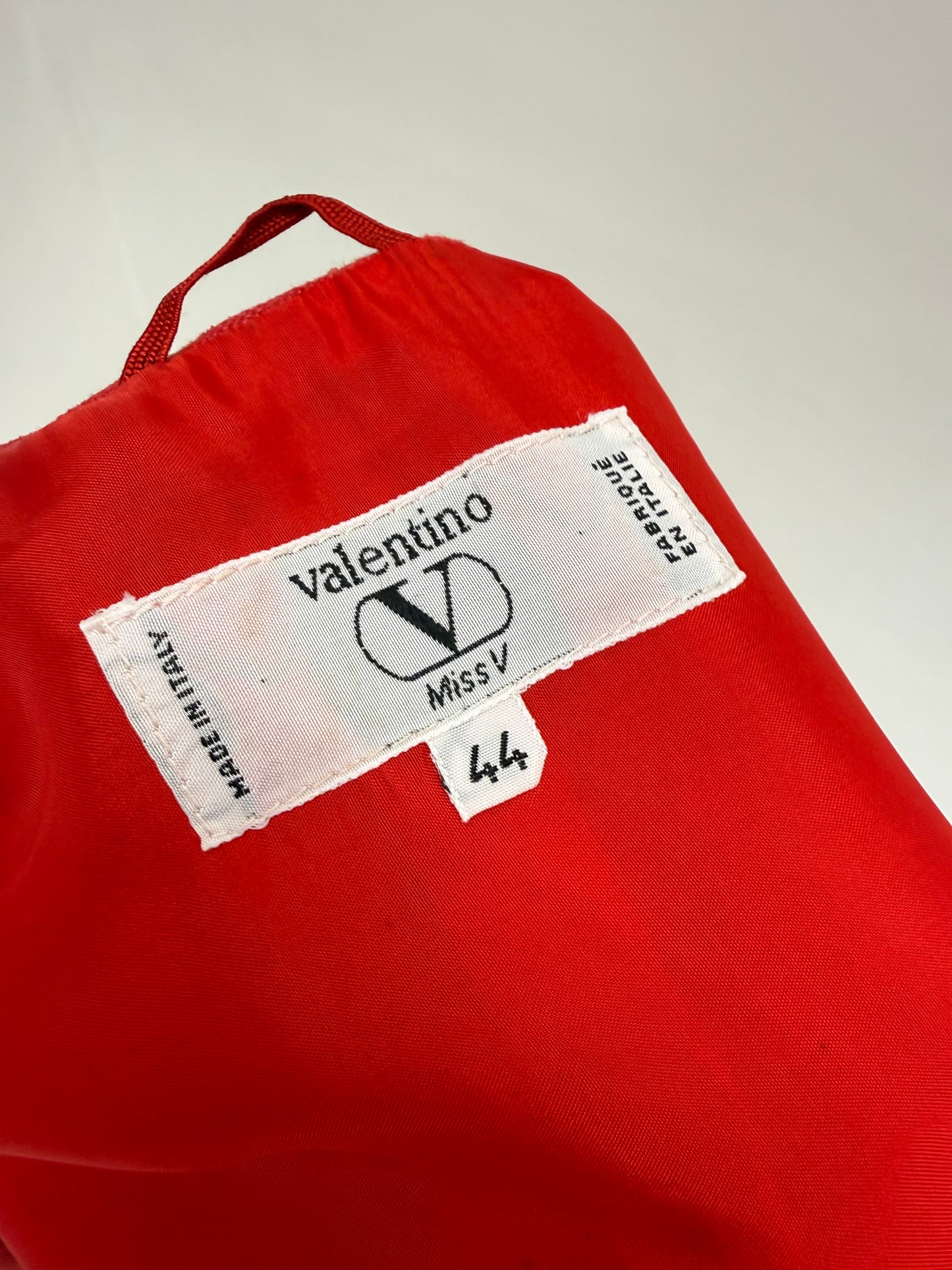 Sacou Valentino vintage din pânză structurată de in cherry red