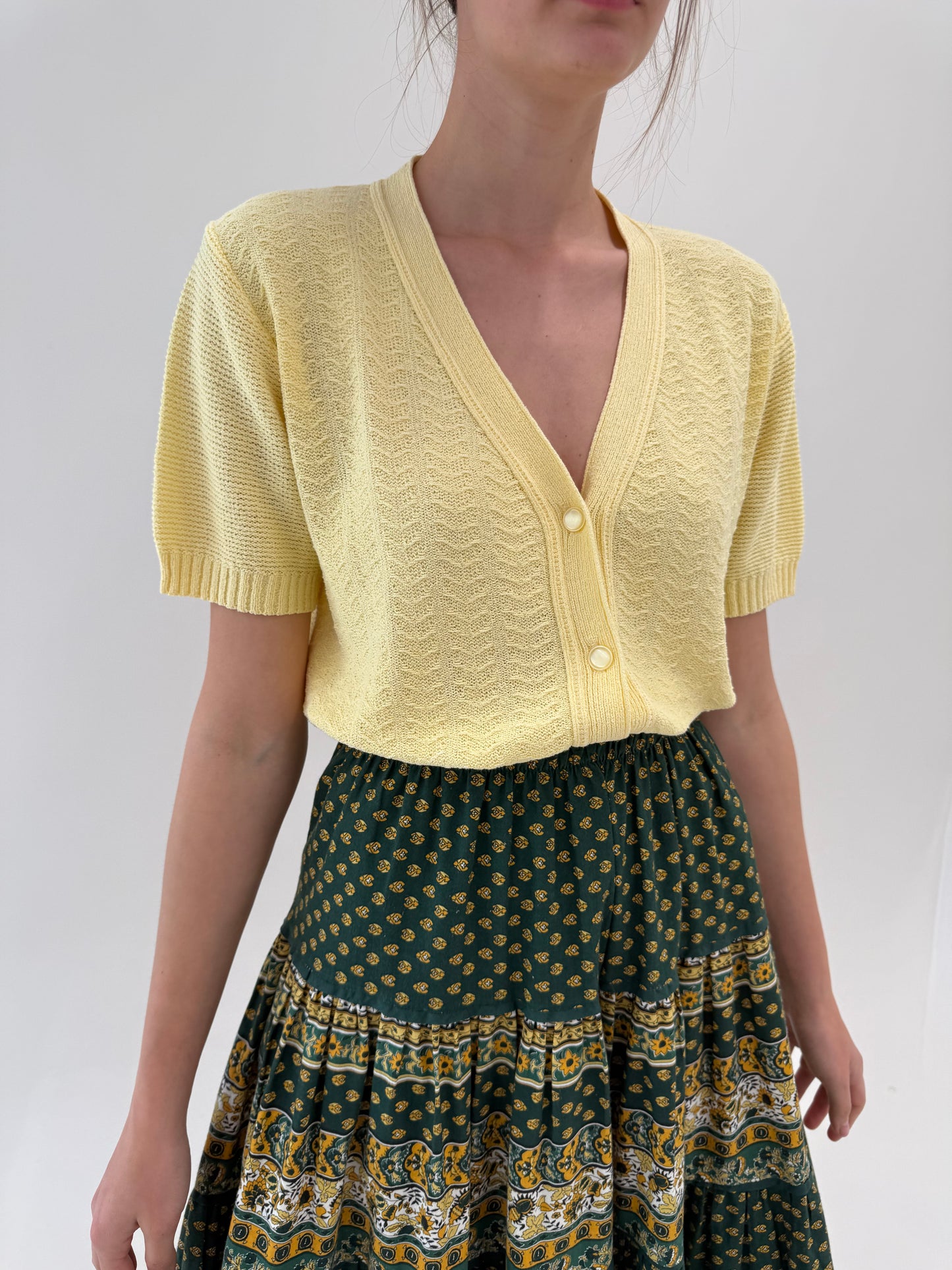 Top vintage italian butter yellow din bumbac premium