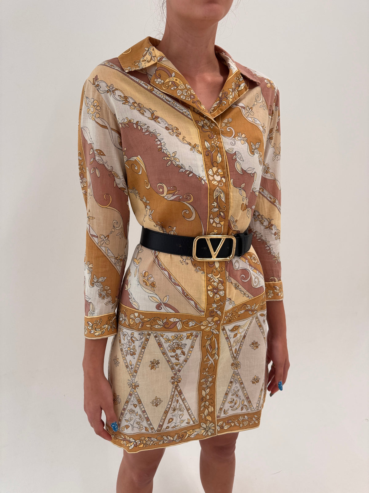 Rochie Emilio Pucci old vintage sfârșit de ani 60 de colecție din cotton lawn