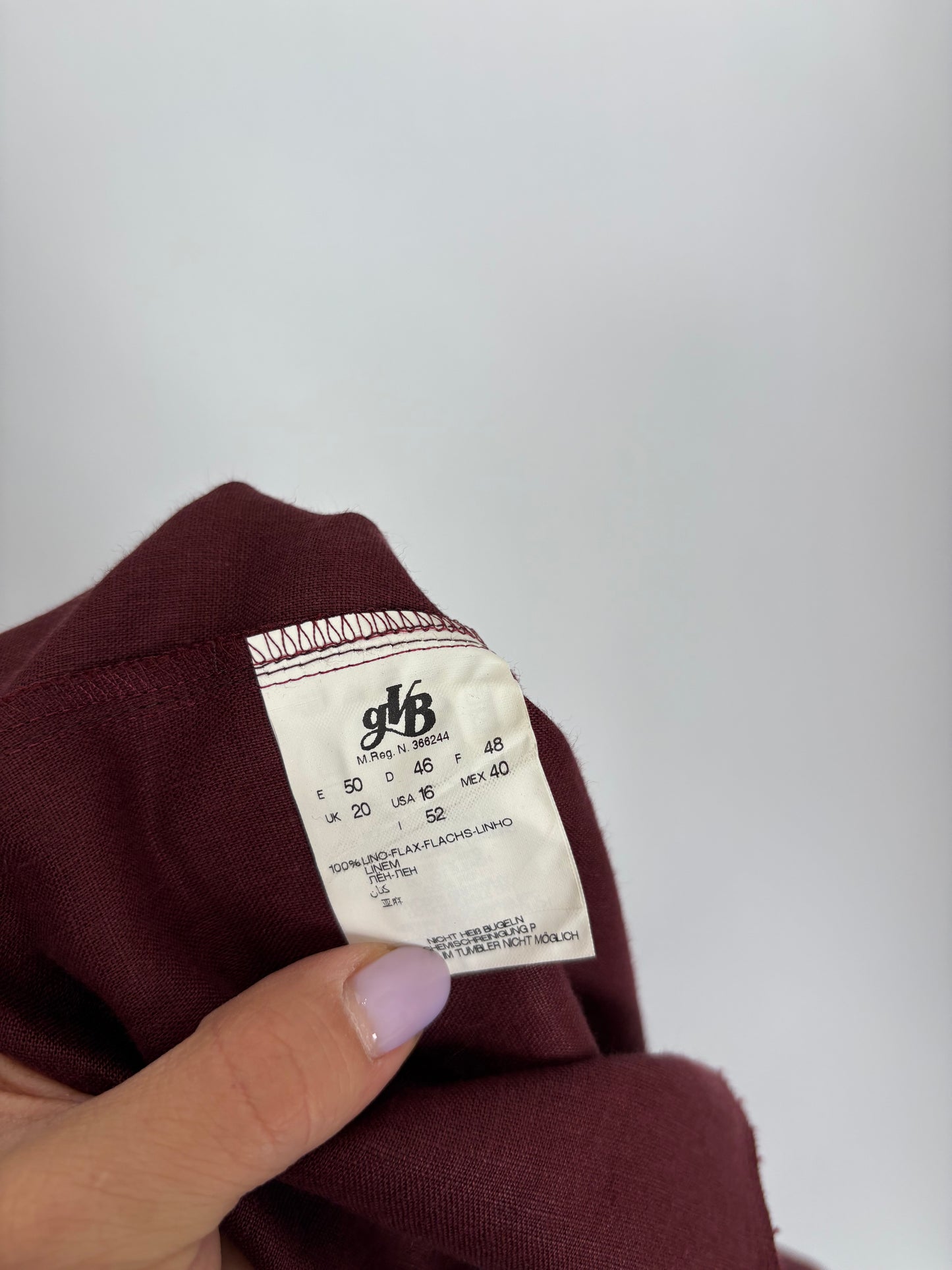 Cămașa burgundy italiană din in excepțional