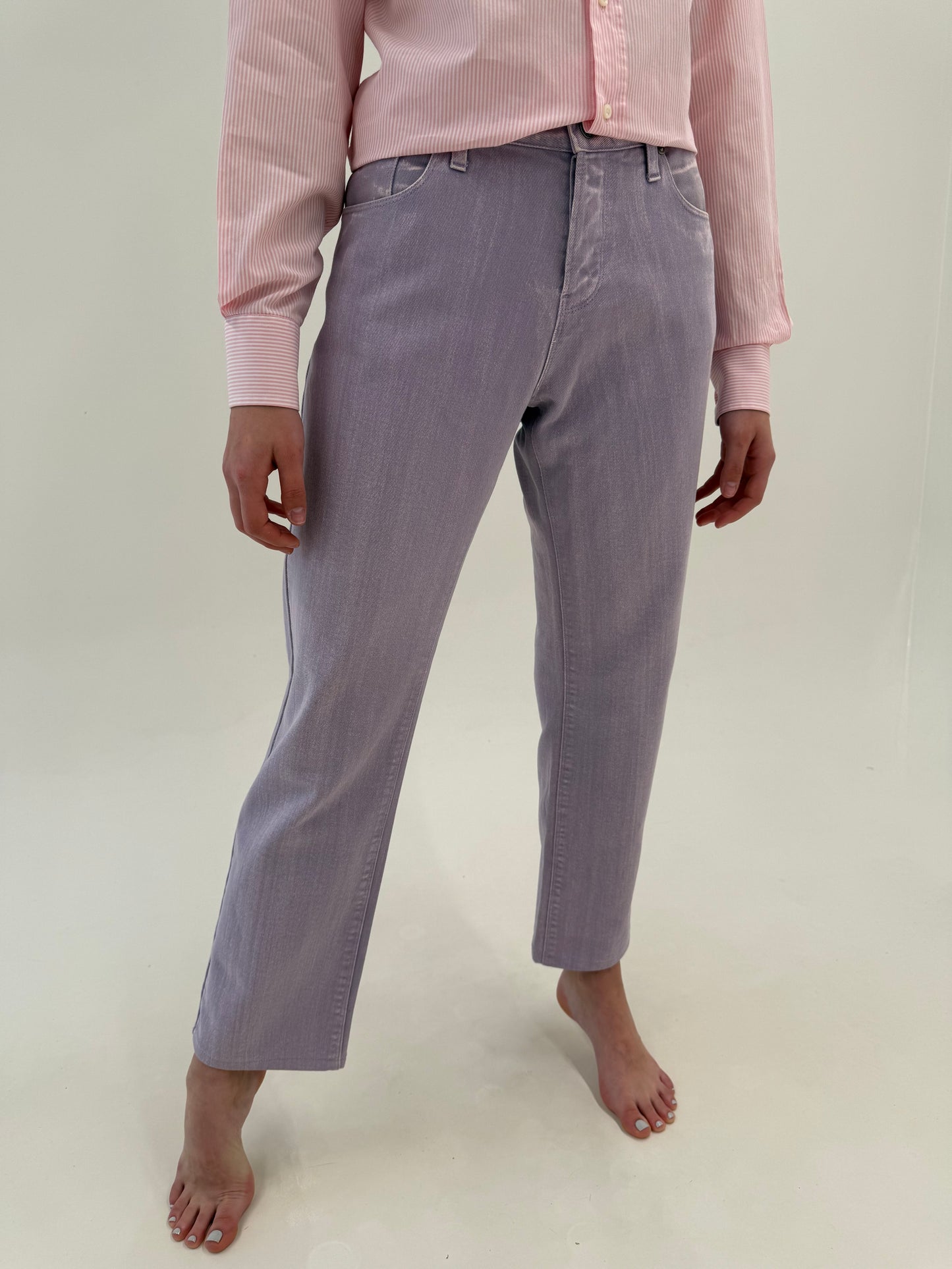 Jeans Gucci lavender de vară in croi clasic