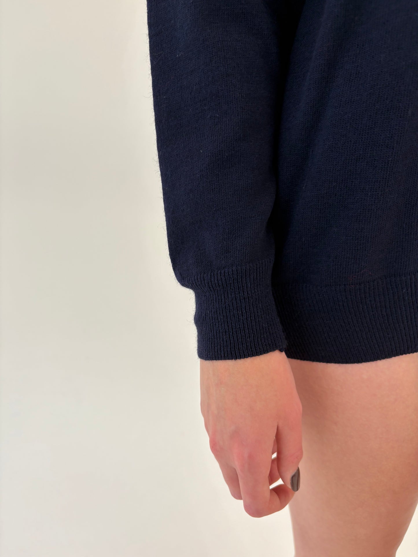 Maleta Navy blue petite din lana extrafina