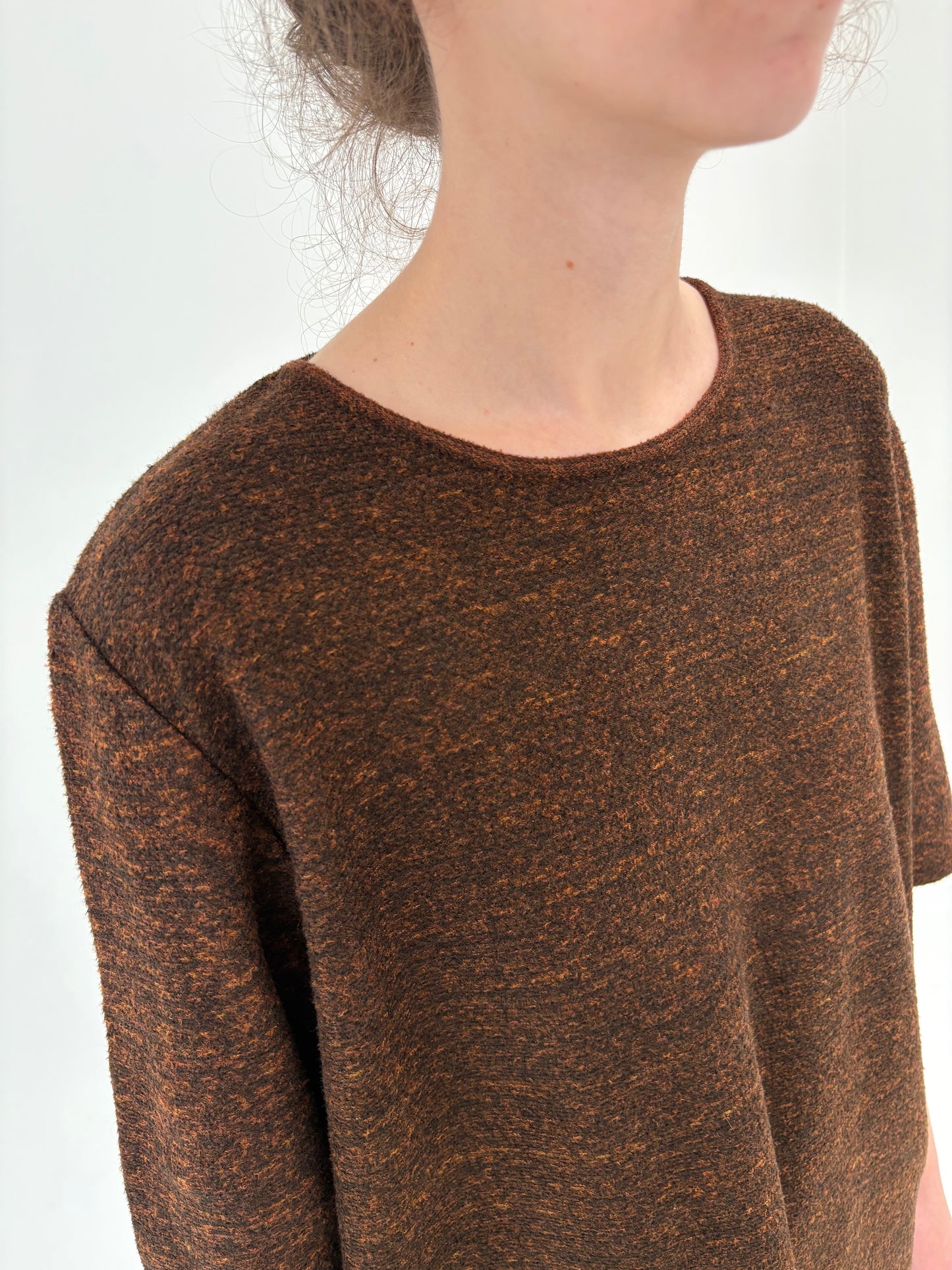 Top italian chocolate brown din lana extrafina de gramaj mare