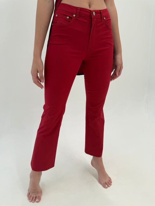Pantaloni luxury Trussardi din bumbac modelator straight leg