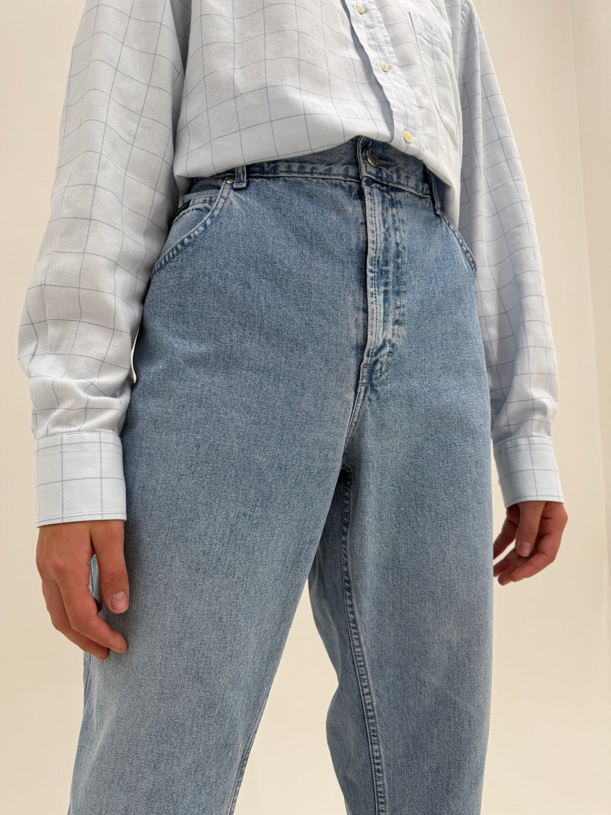 Jeans Valentino vintage classic wash and fit din bumbac plin