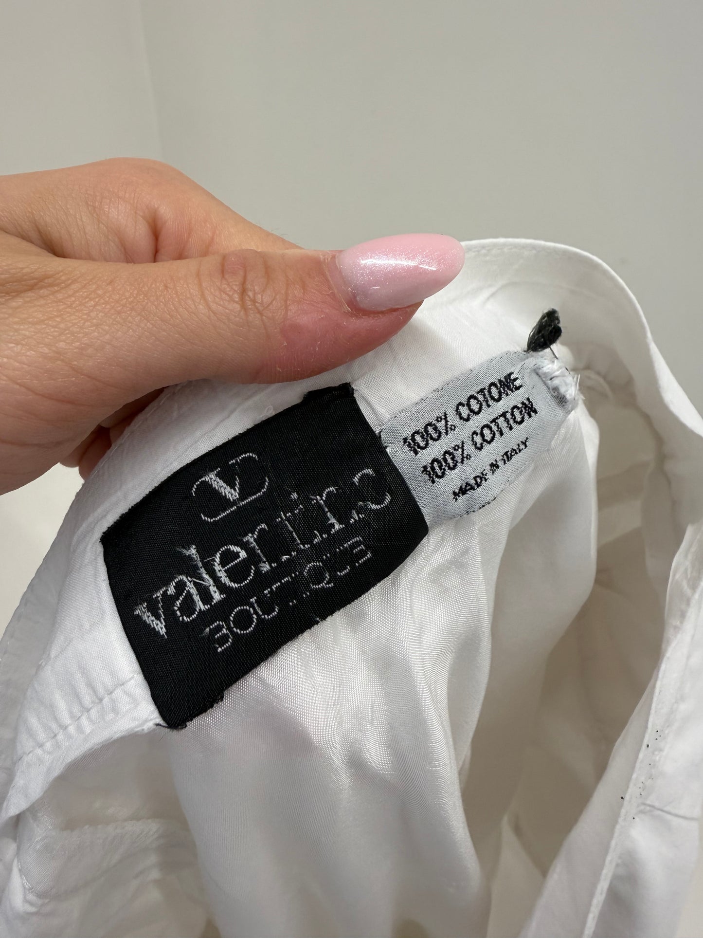 Pantaloni Valentino vintage din poplin excepțional de bumbac cu pense