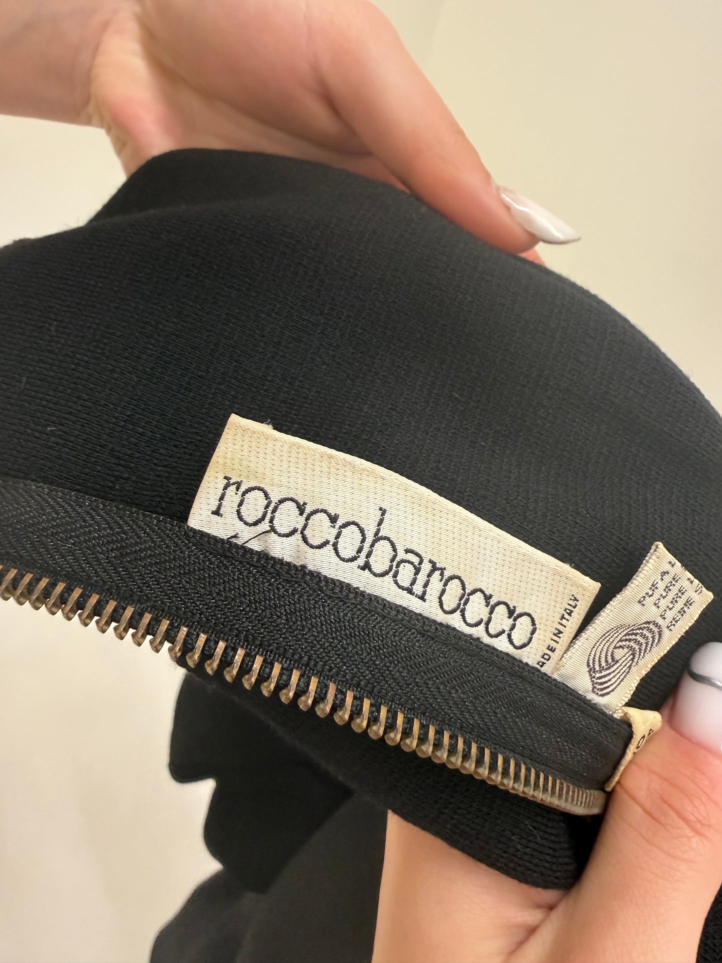 LBD Rocco Barocco old vintage anii 80 din jerse extrafin de lan subțire