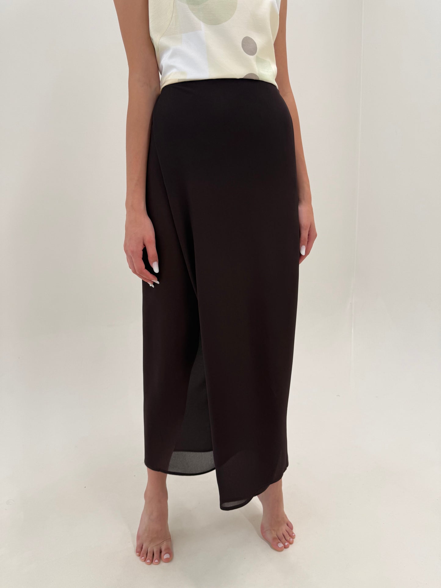 Fustă petrecute noi maxi Marella by Max Mara espresso brown super vaporoase